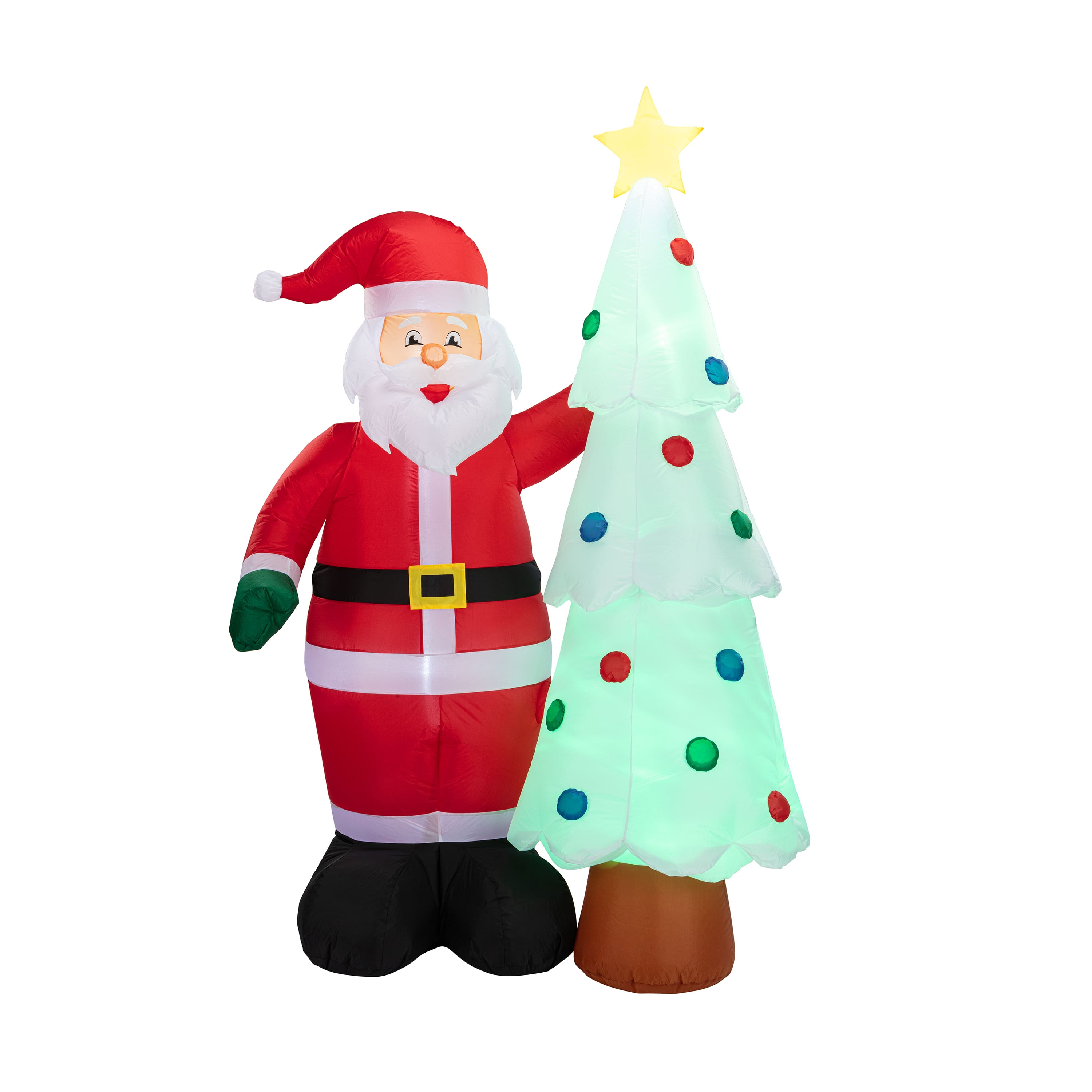 Mr. Christmas 7ft. Santa and Tree Outdoor Lit Inflatable