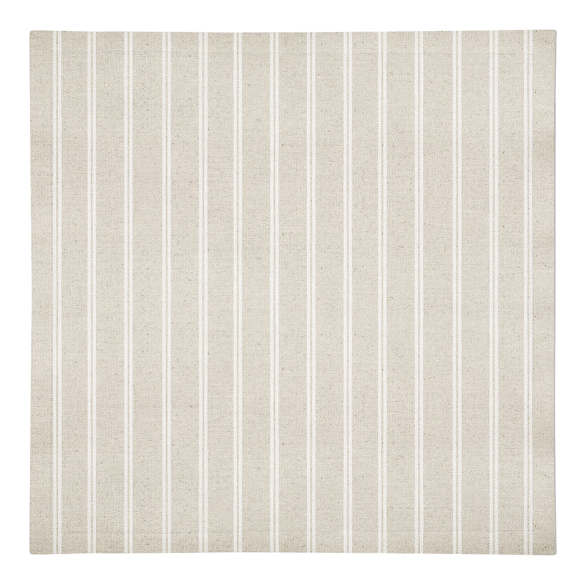 Cream & White Ticking Stripe Cotton Twill Dinner Napkin
