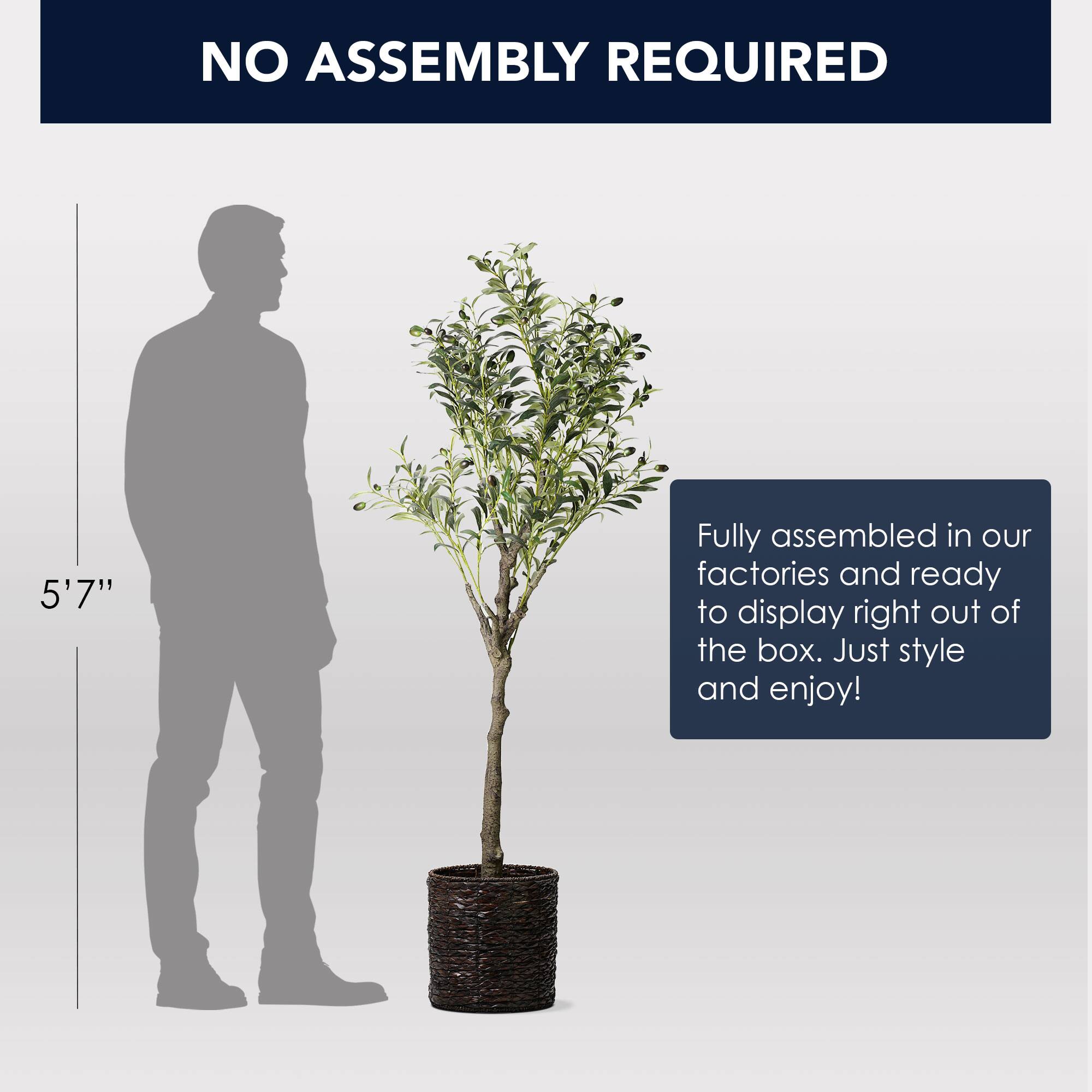 American Art Decor 5ft. Olive Tree in Woven Basket