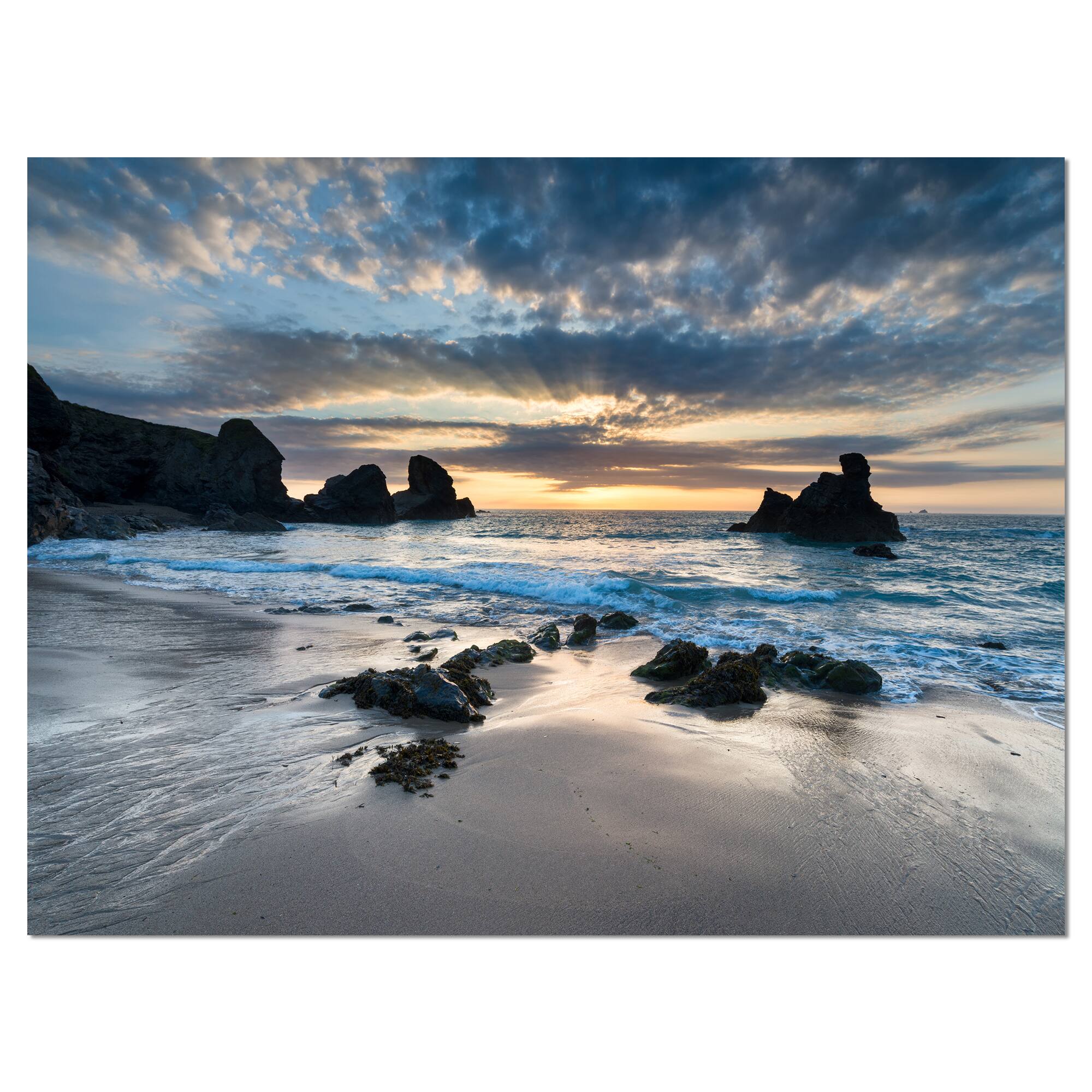 Designart - Beautiful Porthcothan Bay - Seashore Canvas Art Print