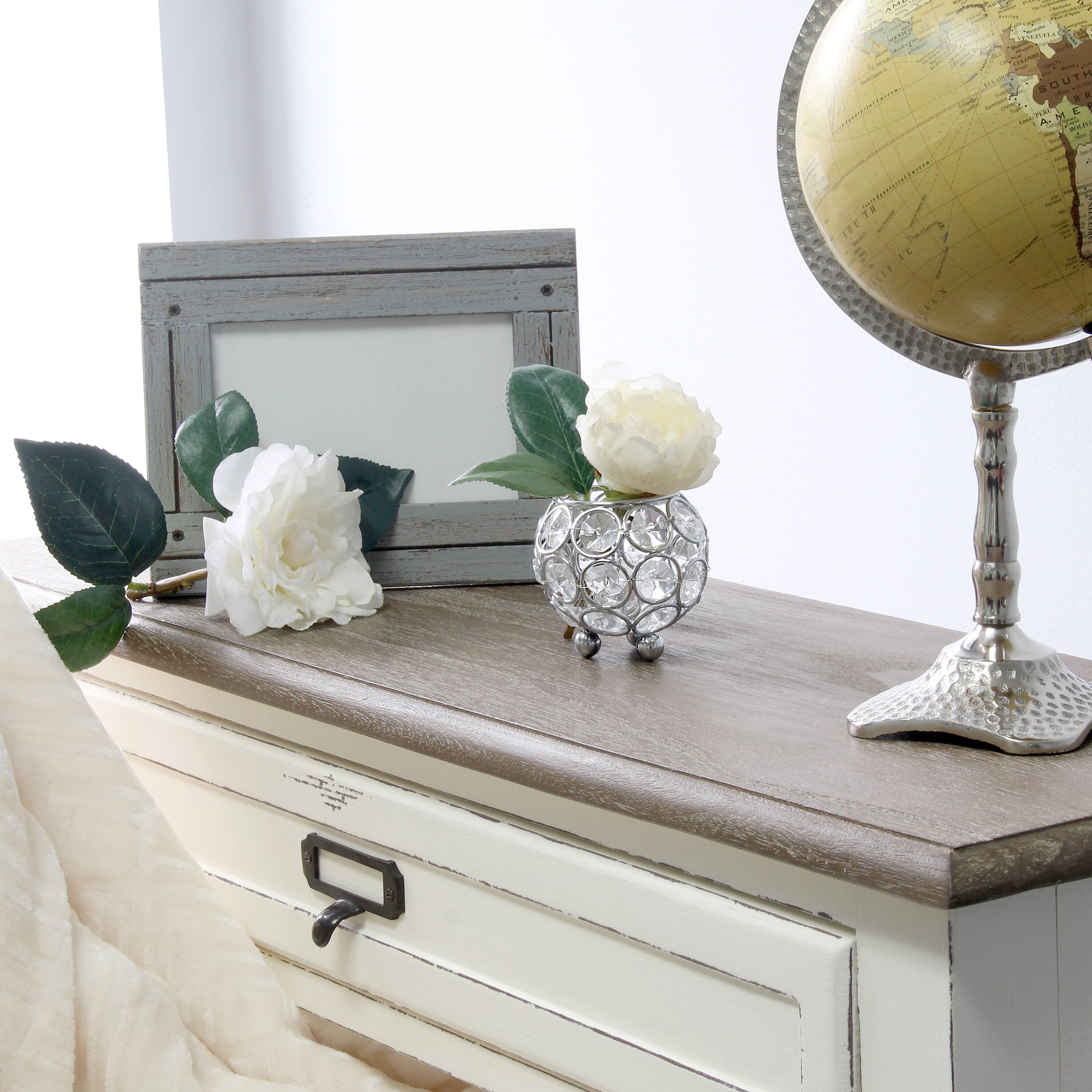 Elegant Designs&#x2122; Chrome Crystal Circular Bowl Candle Holder