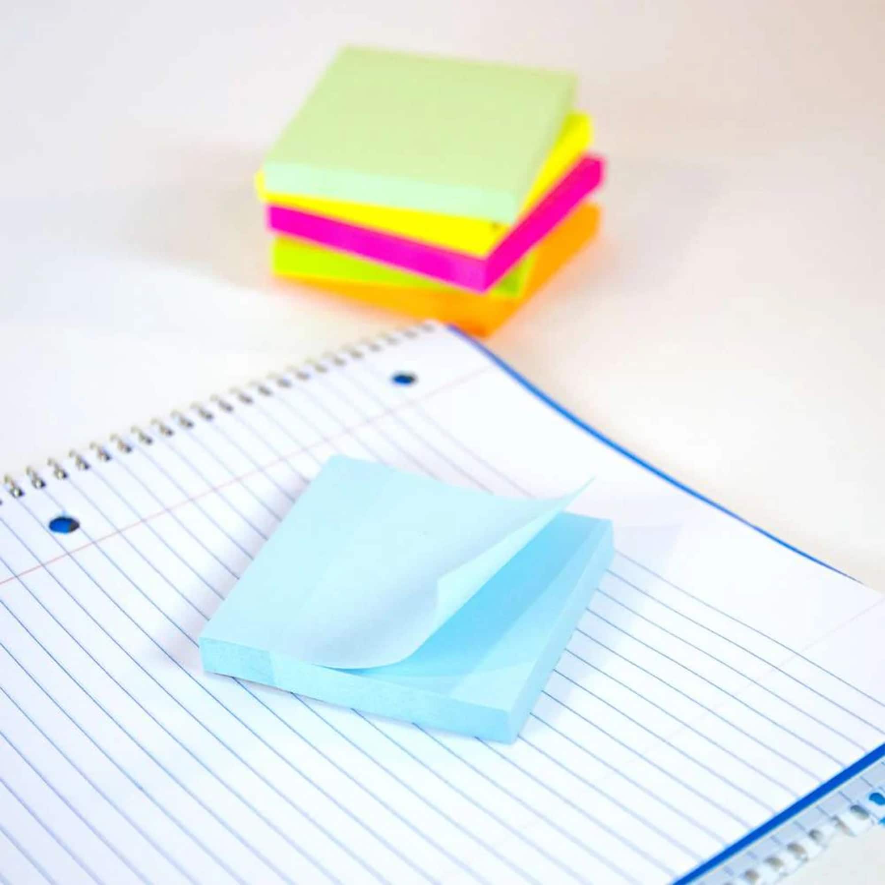 BAZIC Products® 3" x 3" Assorted Sticky Notepads, 12 Packs of 100