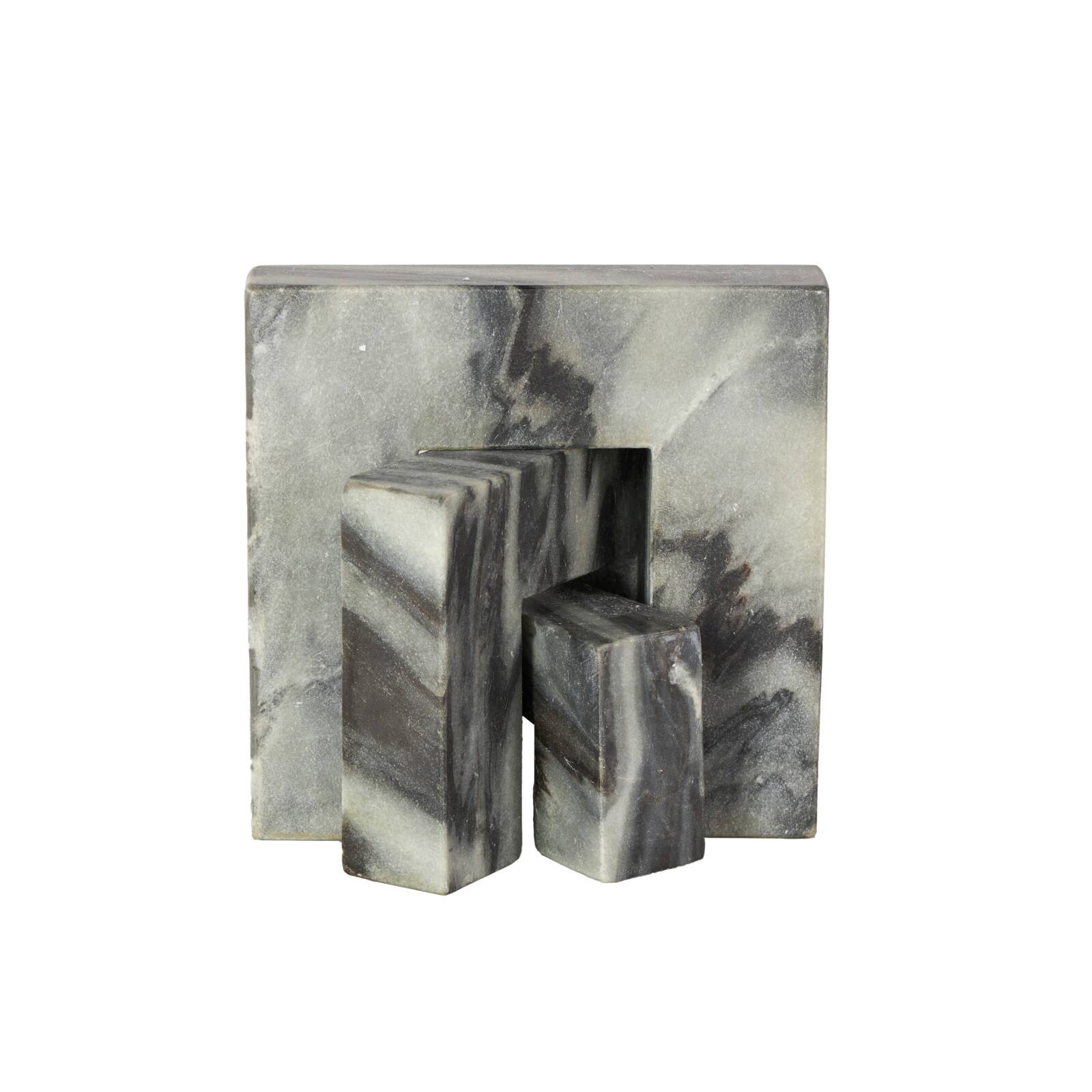 Black Marble Abstract Square Arch Decorative Sculpture Set