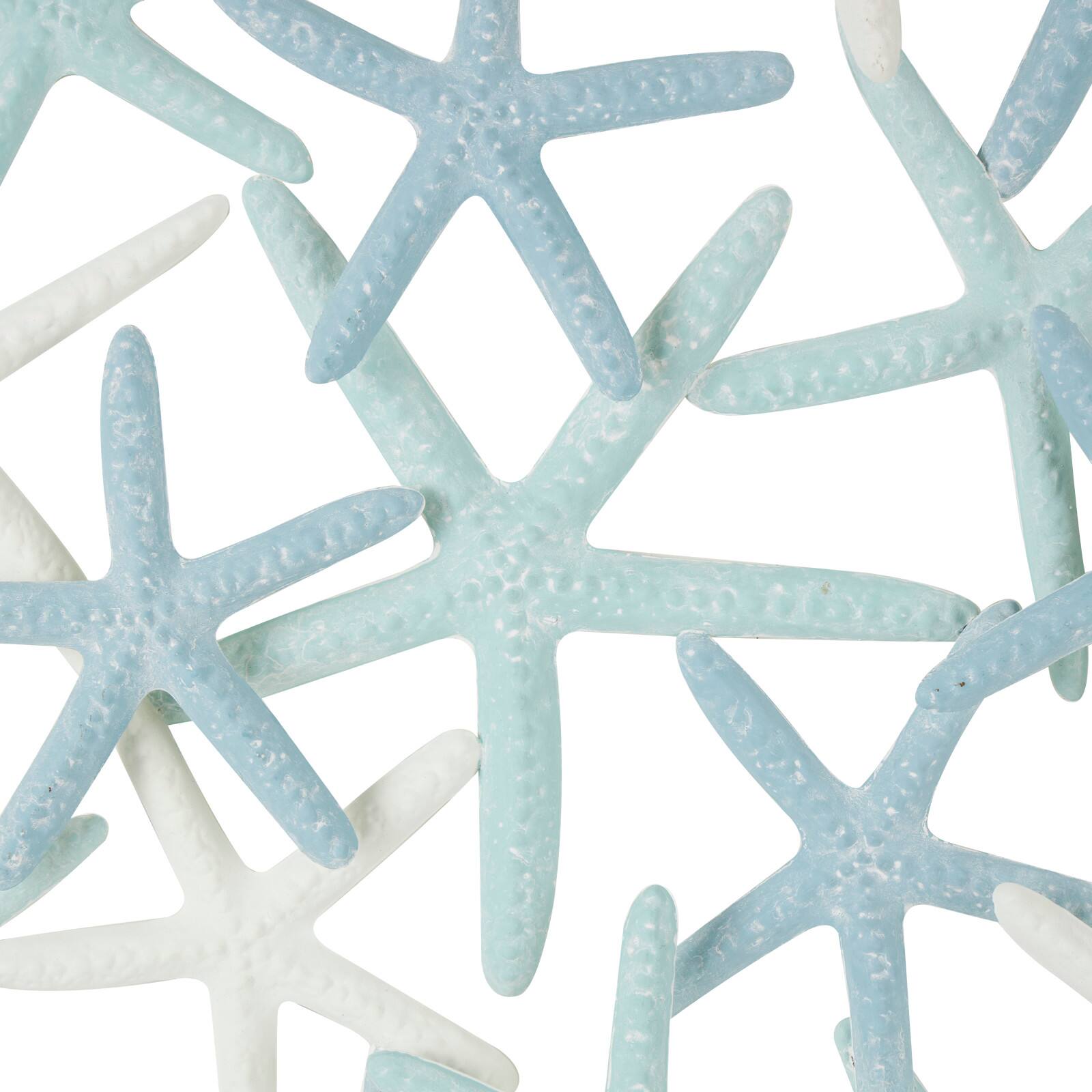 Light Blue Metal Overlapping Starfish Wall Décor