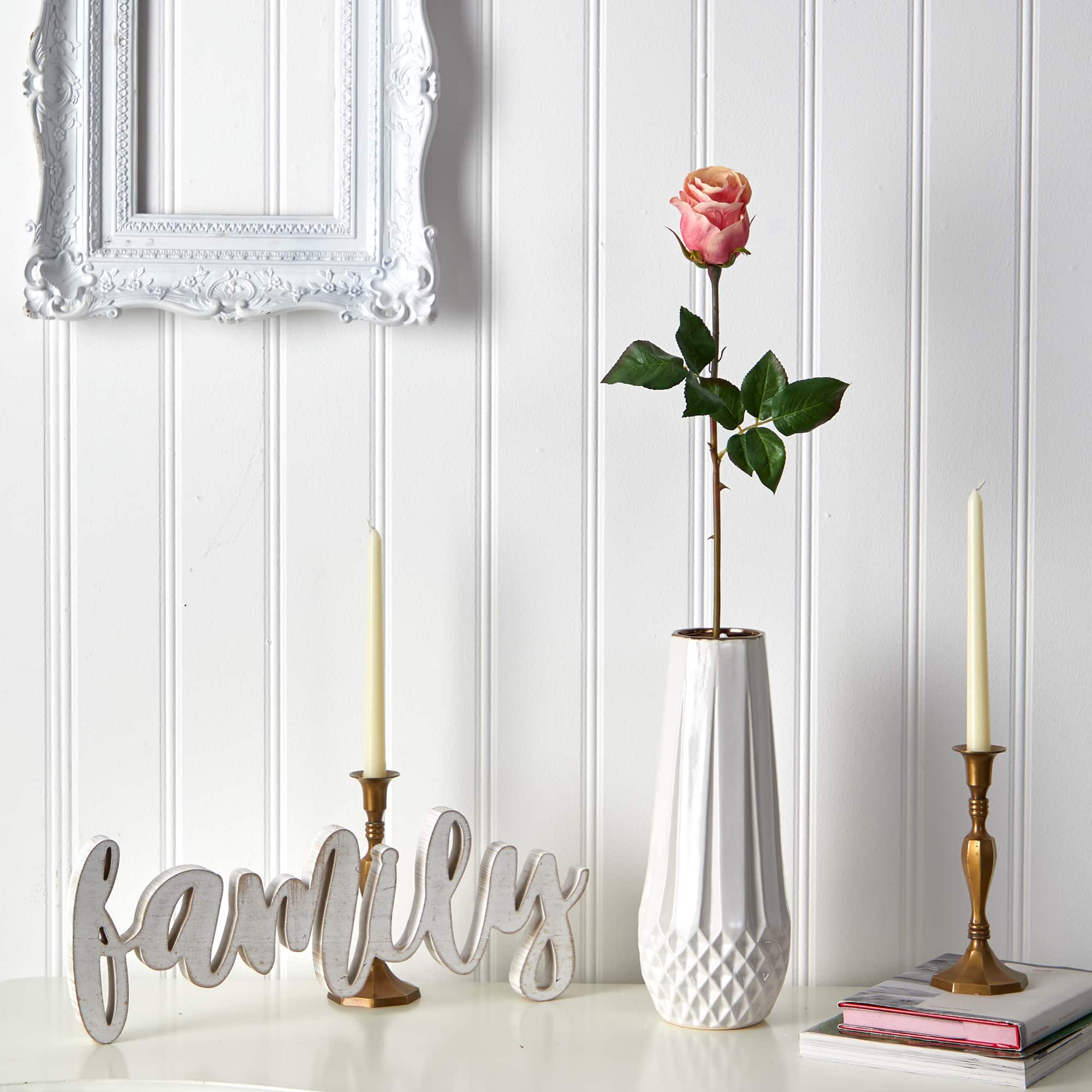 Peach & Pink Rose Bud Stem, 6ct.