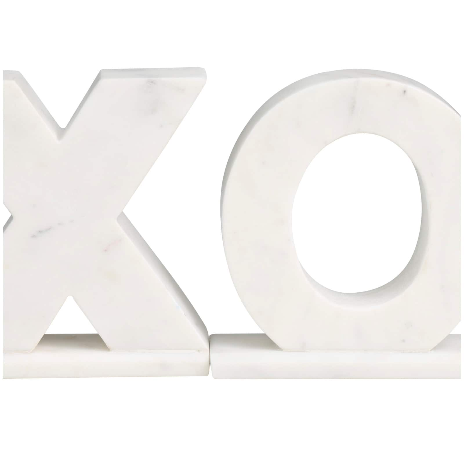 Marble X &#x26; O Bookends Set