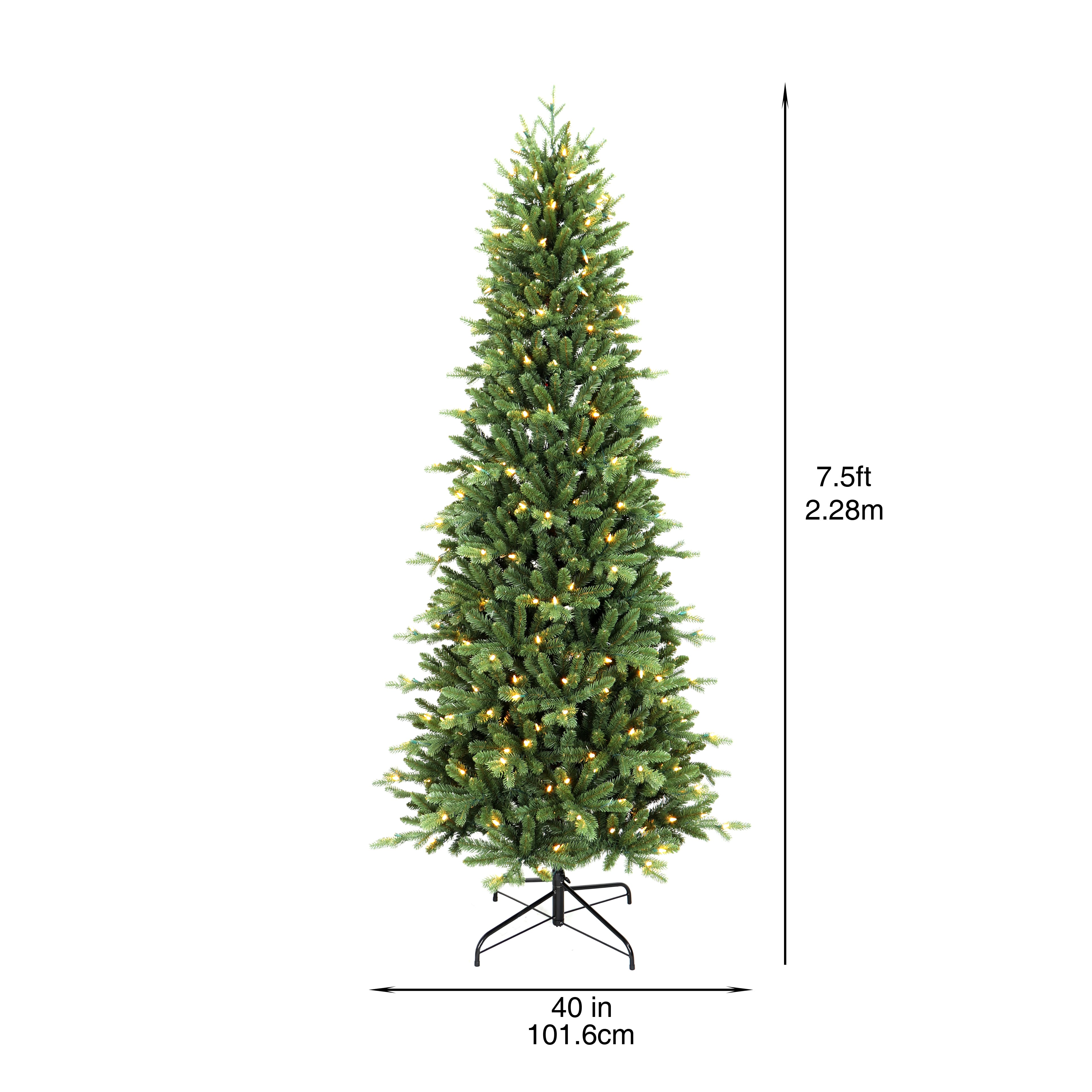 7.5ft. Pre-Lit Glenwood Slim Artificial Christmas Tree, Warm White LED Lights by Ashland&#xAE;