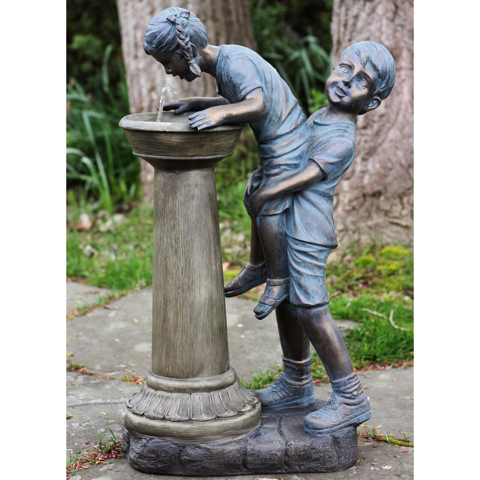 31&#x22; Bronze Fun at the Fountain Outdoor Water Fountain