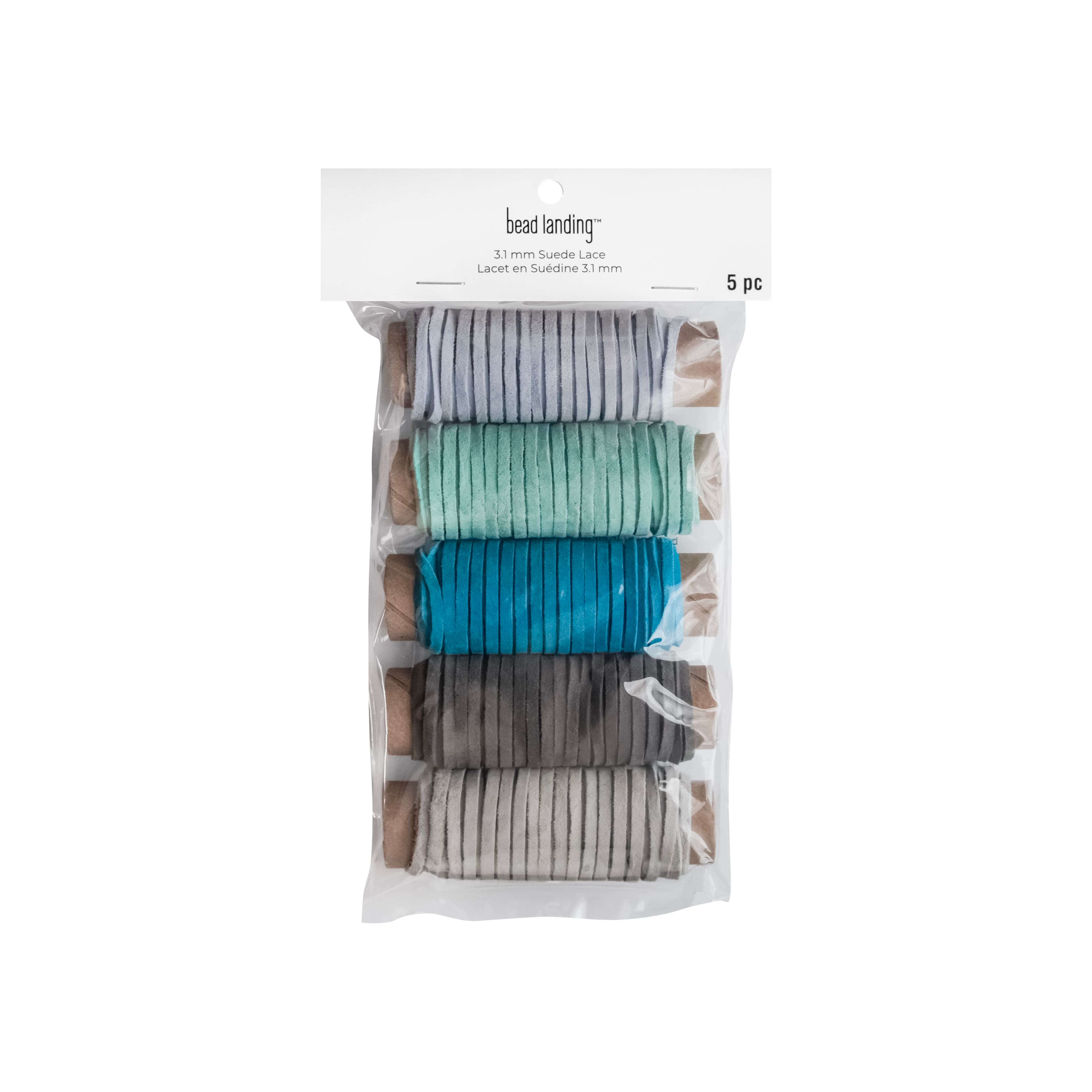 3.1mm x 5yd. Cool Tones Mix Suede Lace, 5ct. by Bead Landing&#x2122;