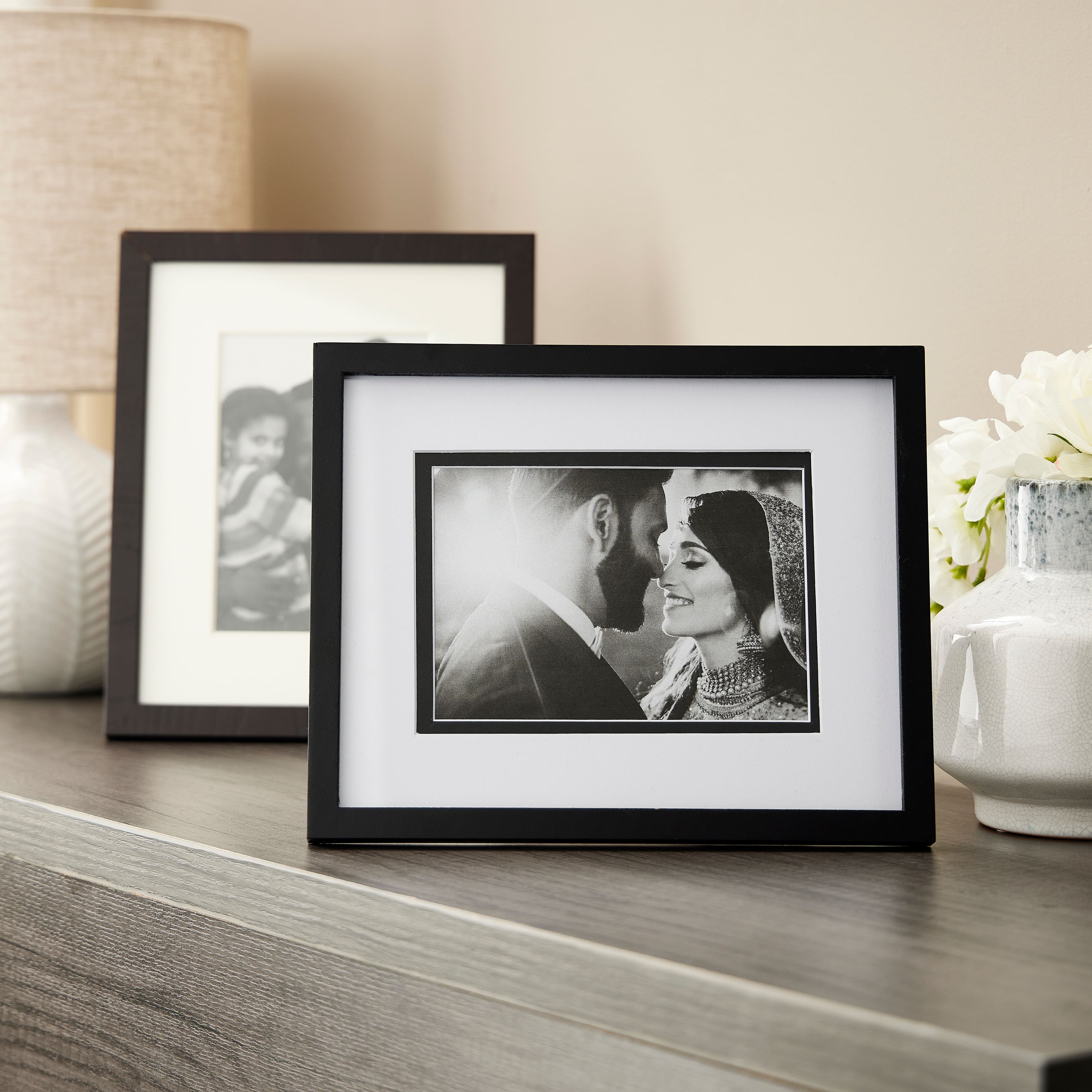 Simply Essentials&#x2122; Black Linear Frame with Double Mat by Studio D&#xE9;cor&#xAE;