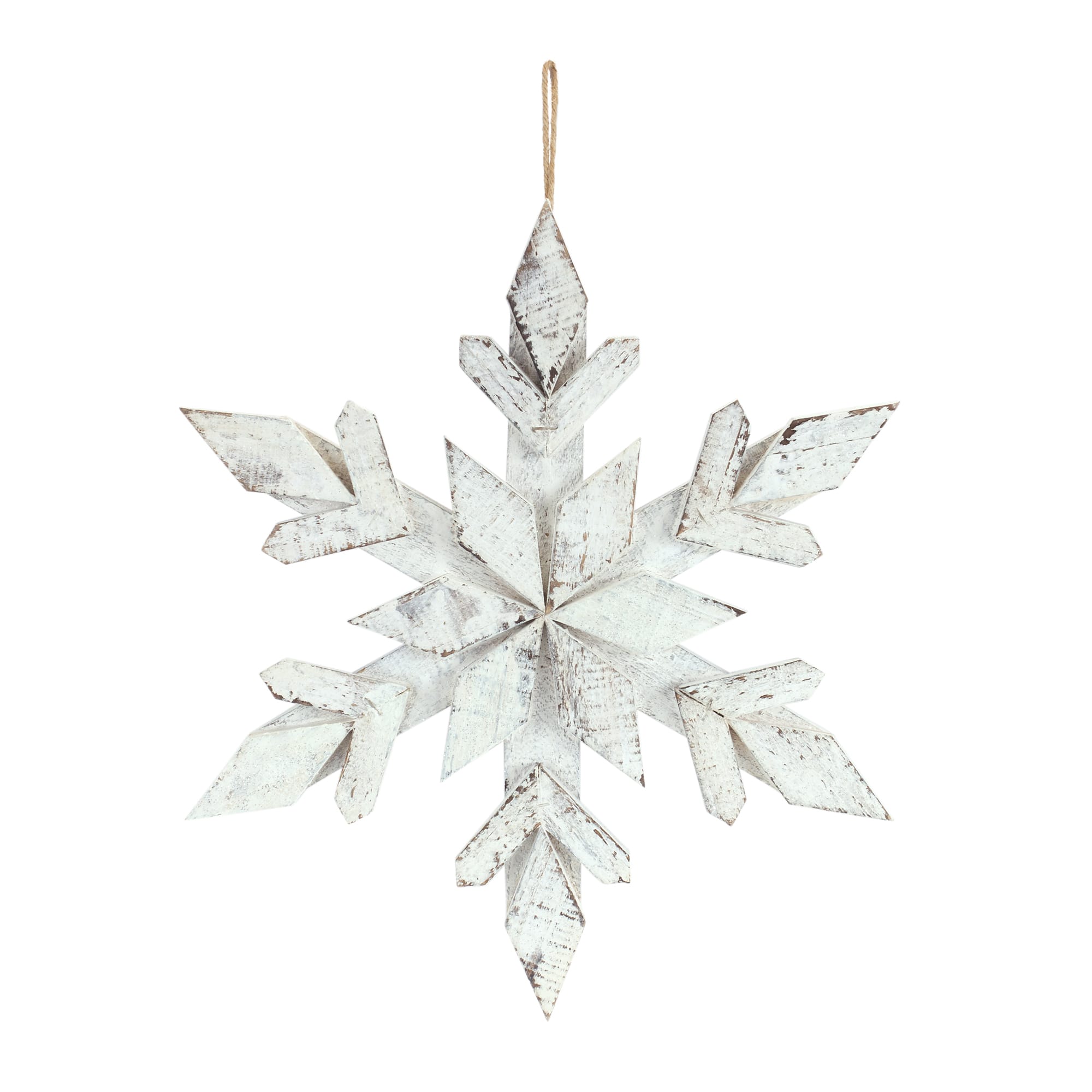 6 Pack 14&#x22; Snowflake Wood Ornaments