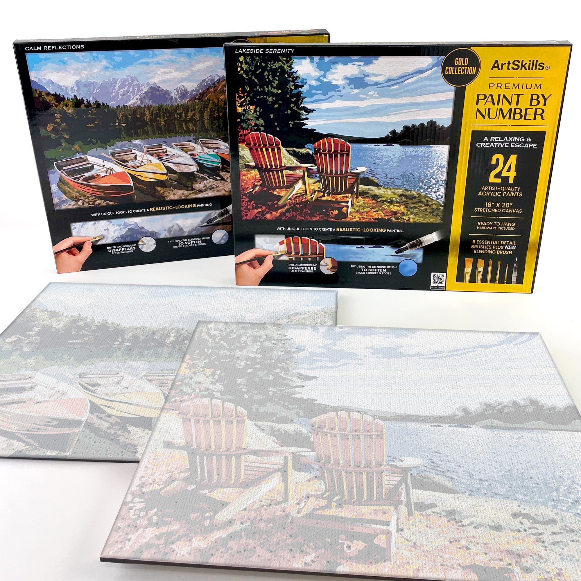 ArtSkills® Adirondacks & Boat Lake Premium Paint by Number Set