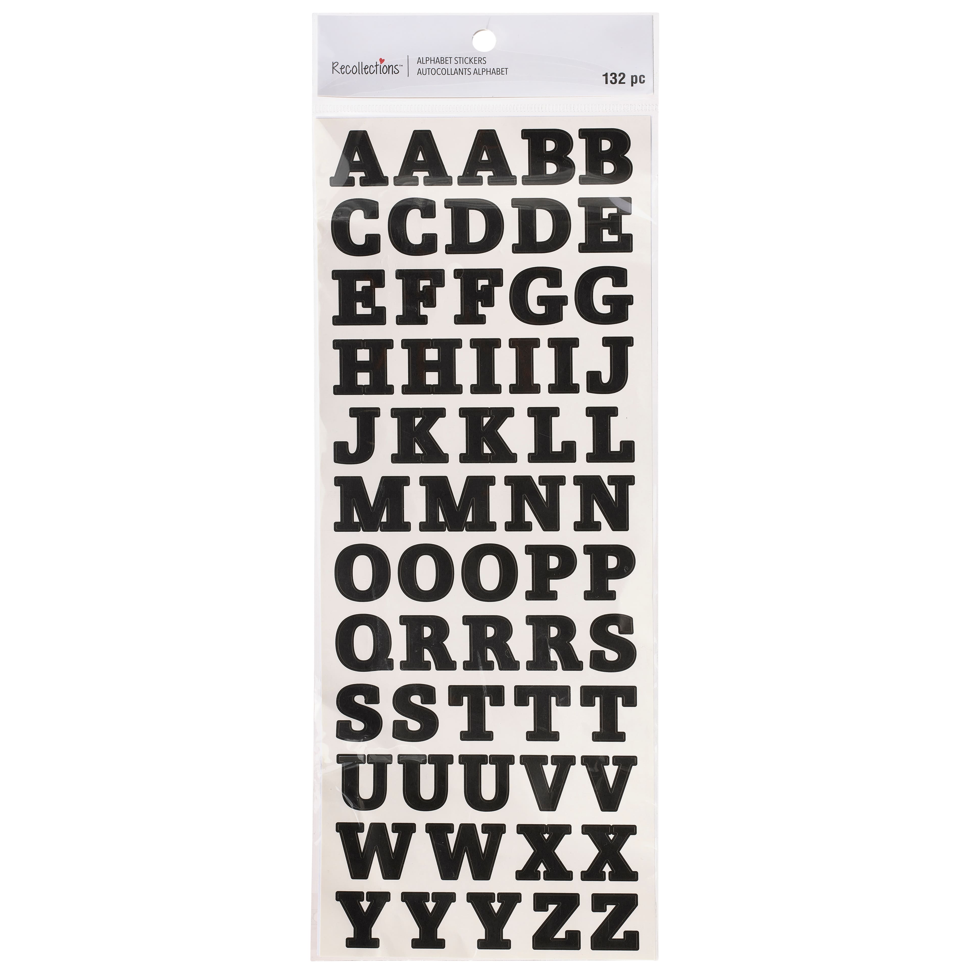 12 Pack: Black Small Font Alphabet Stickers by Recollections™