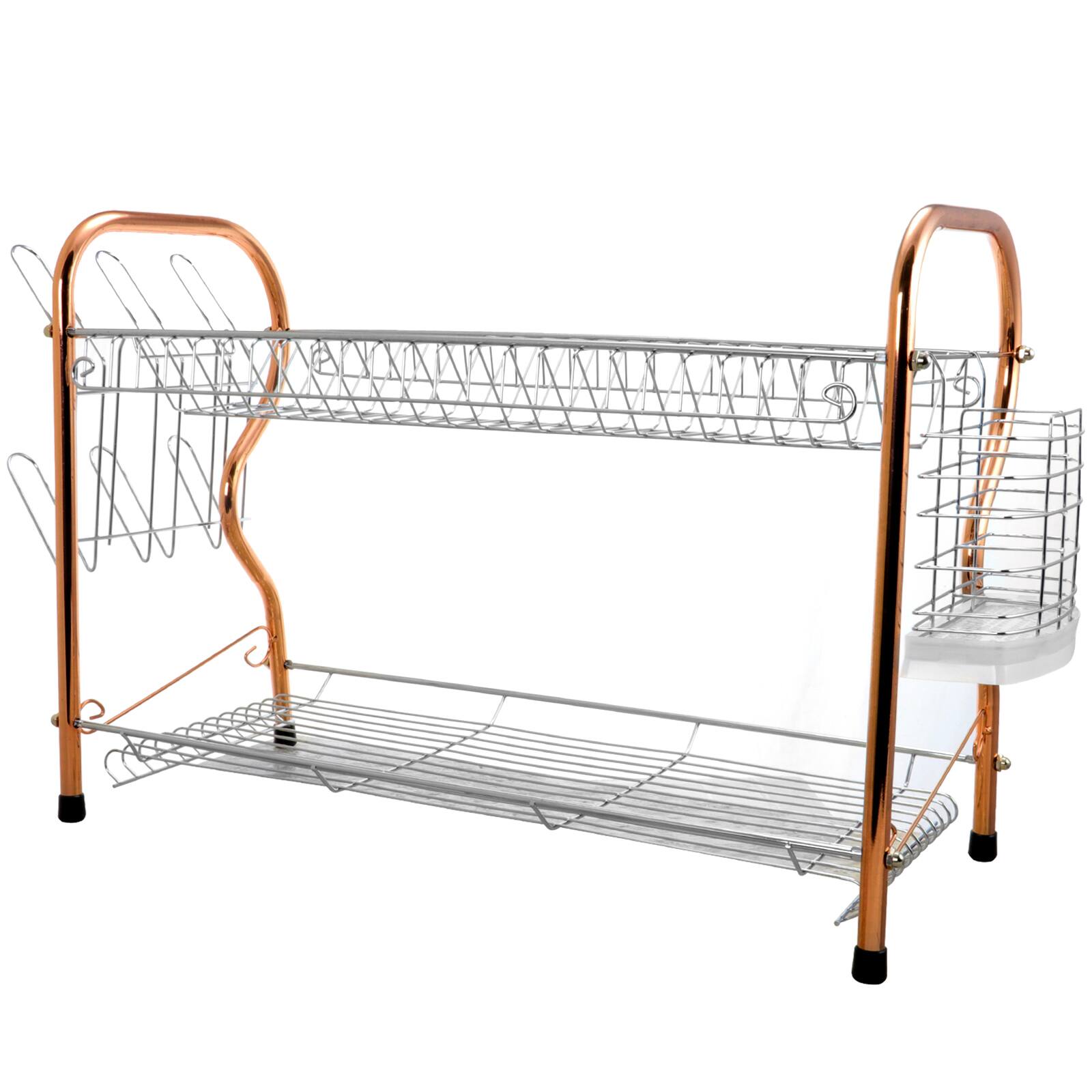 Better Chef 22&#x22; Chrome-Plated &#x26; Copper 2-Tier Dish Rack