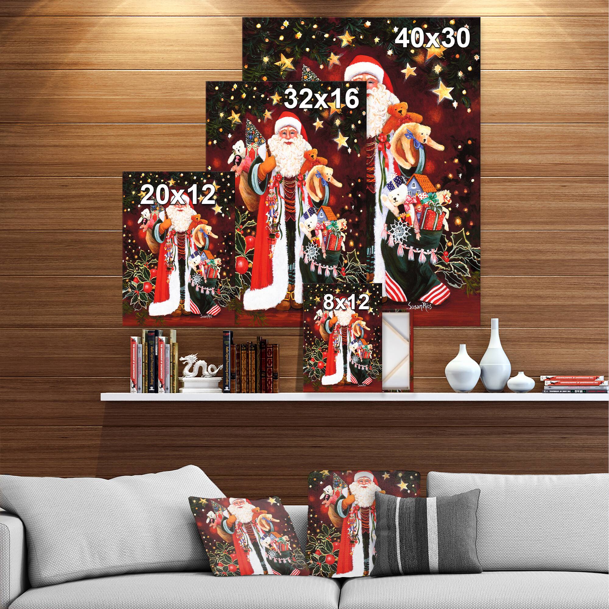 Designart - Happy Santa Claus Magic of Christmas - Canvas Art Print