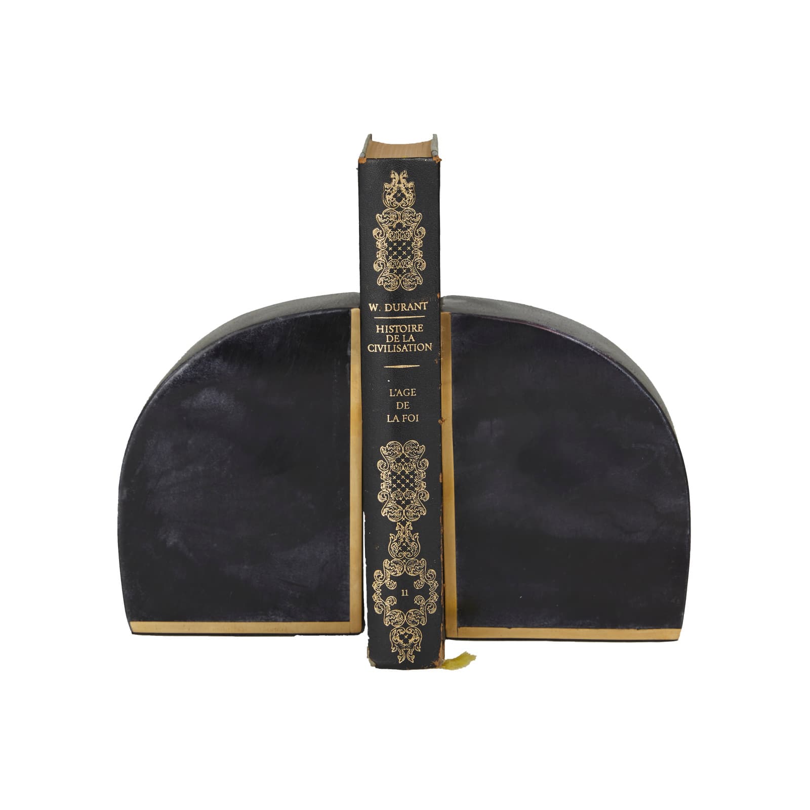 CosmoLiving by Cosmopolitan Set of 2&#x22; Black Marble Glam Bookends, 6&#x22; x 4&#x22; x 2&#x22;