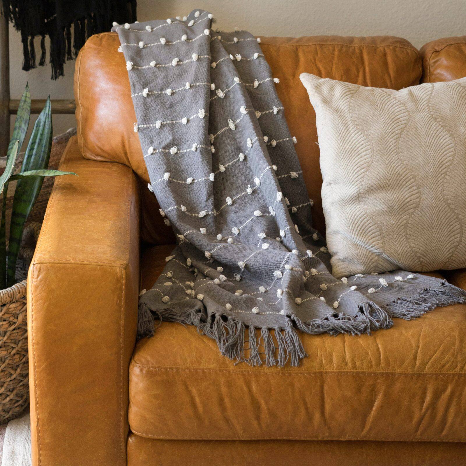 DII® Gray Woven Loop Throw