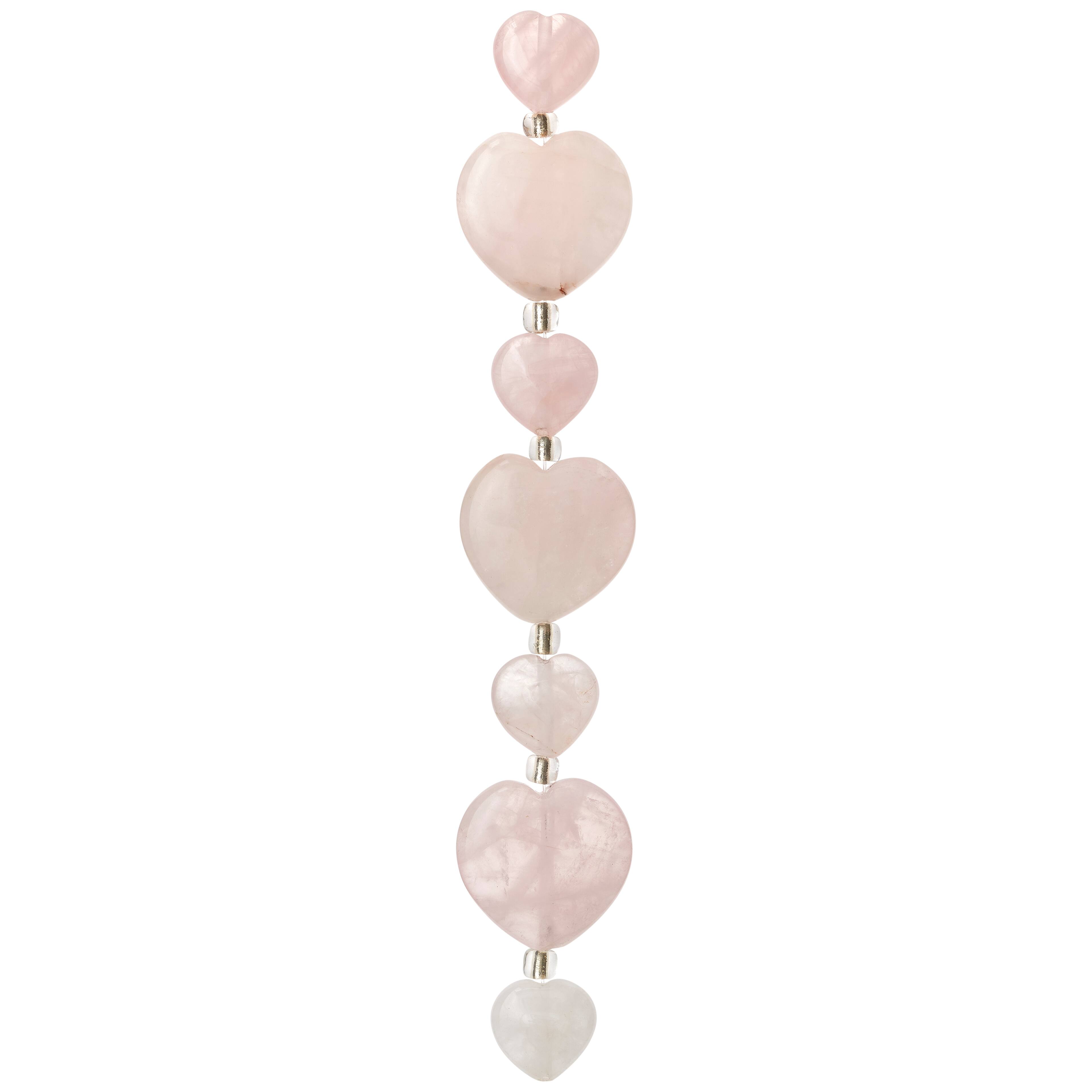 12 Pack: Light Pink Mixed Heart Rose Quartz Beads, 20mm by Bead Landing™