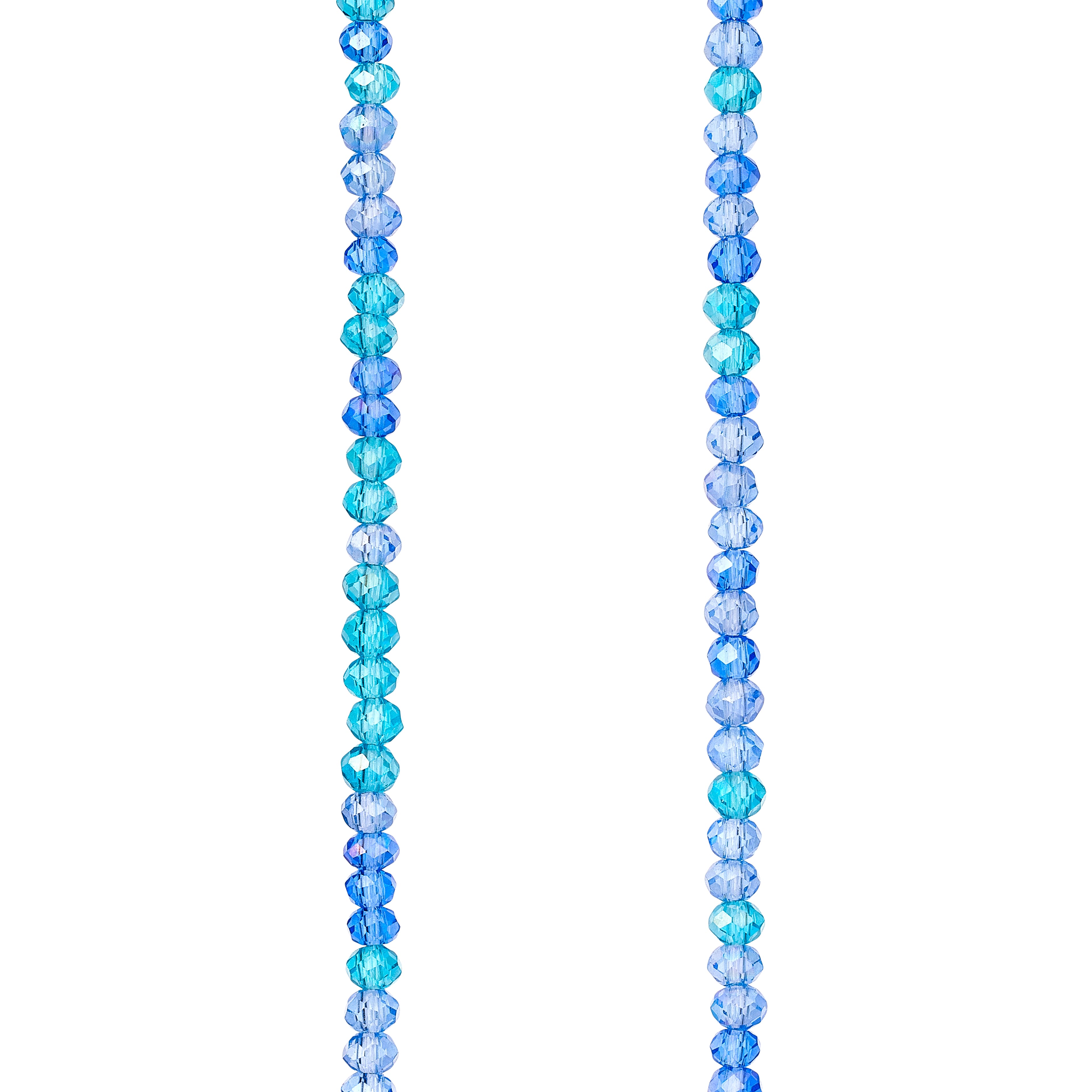 12 Pack: Blue Mix Rondelle Glass Beads, 3mm by Bead Landing™
