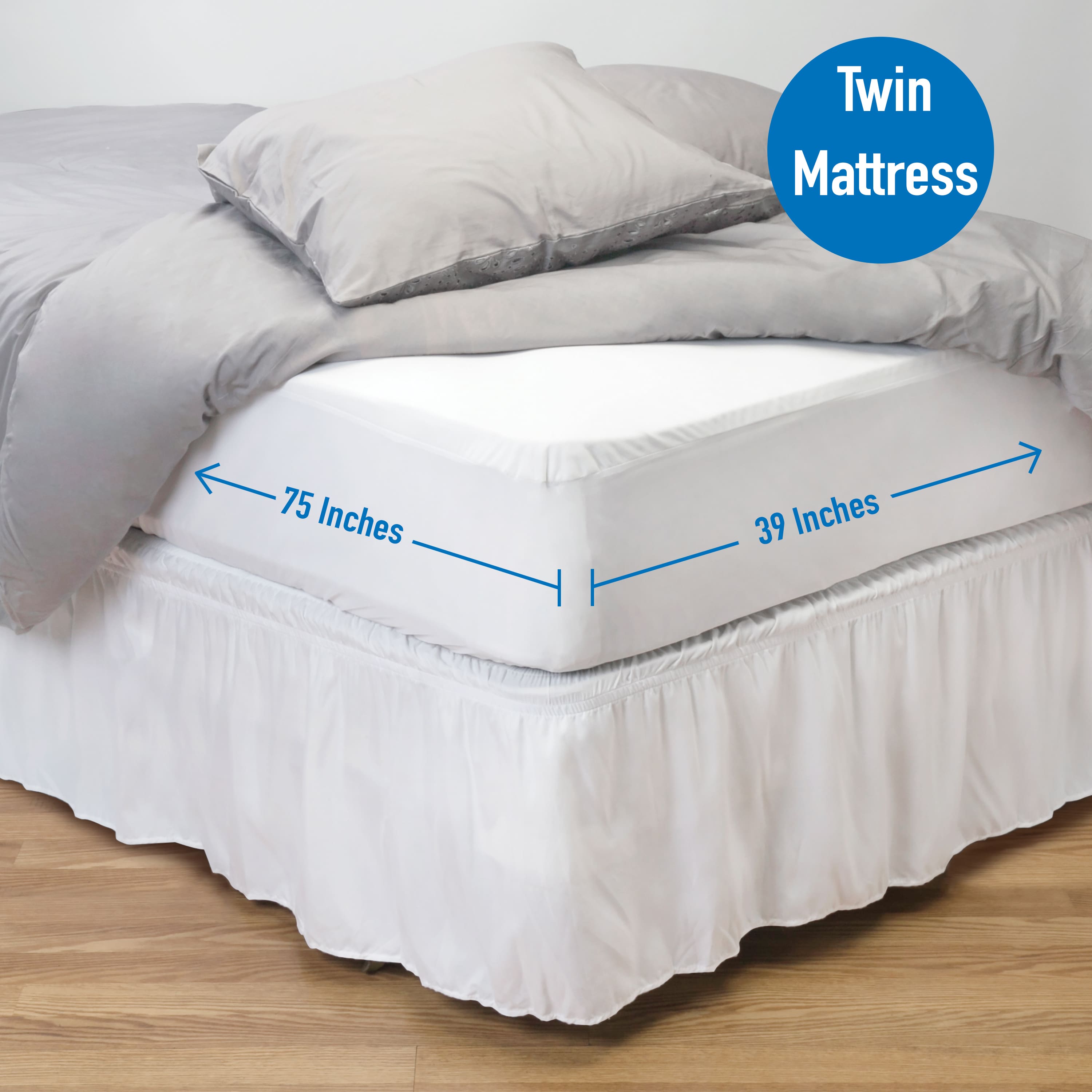 Home Details Deluxe Mattress Protector with Full Zippered Encasement, Twin