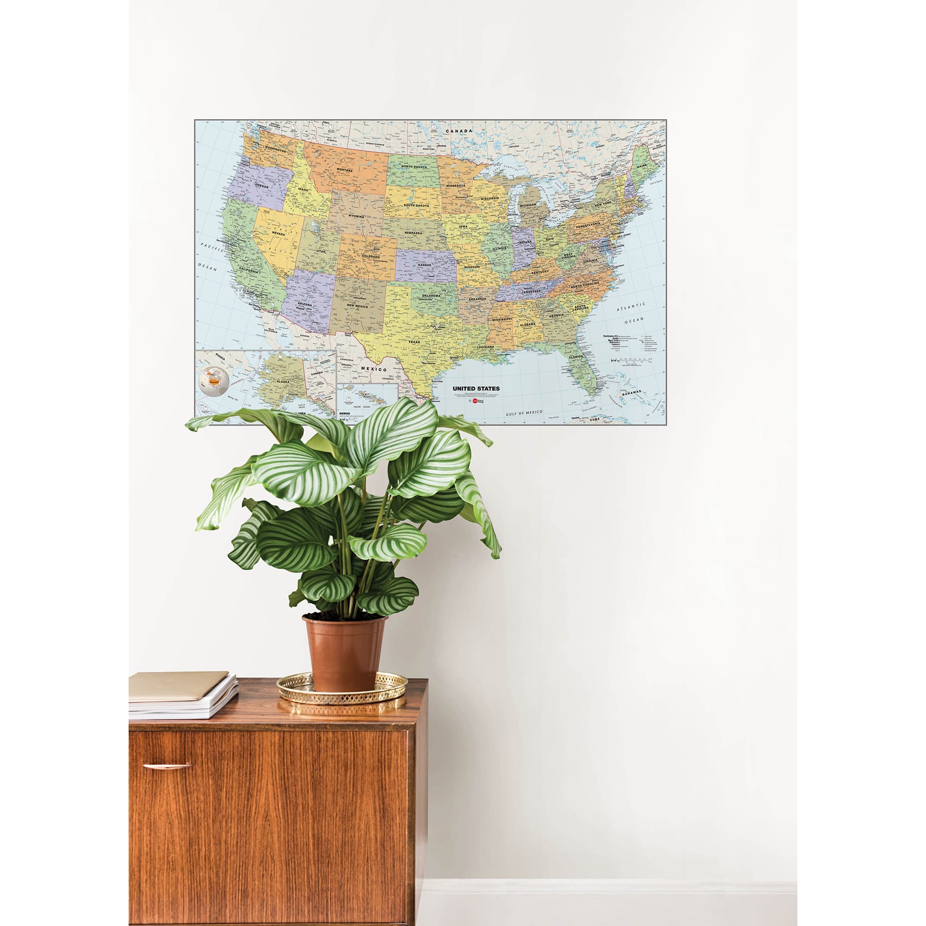 WallPops 36" U.S. & World Map Wall Decal Bundle