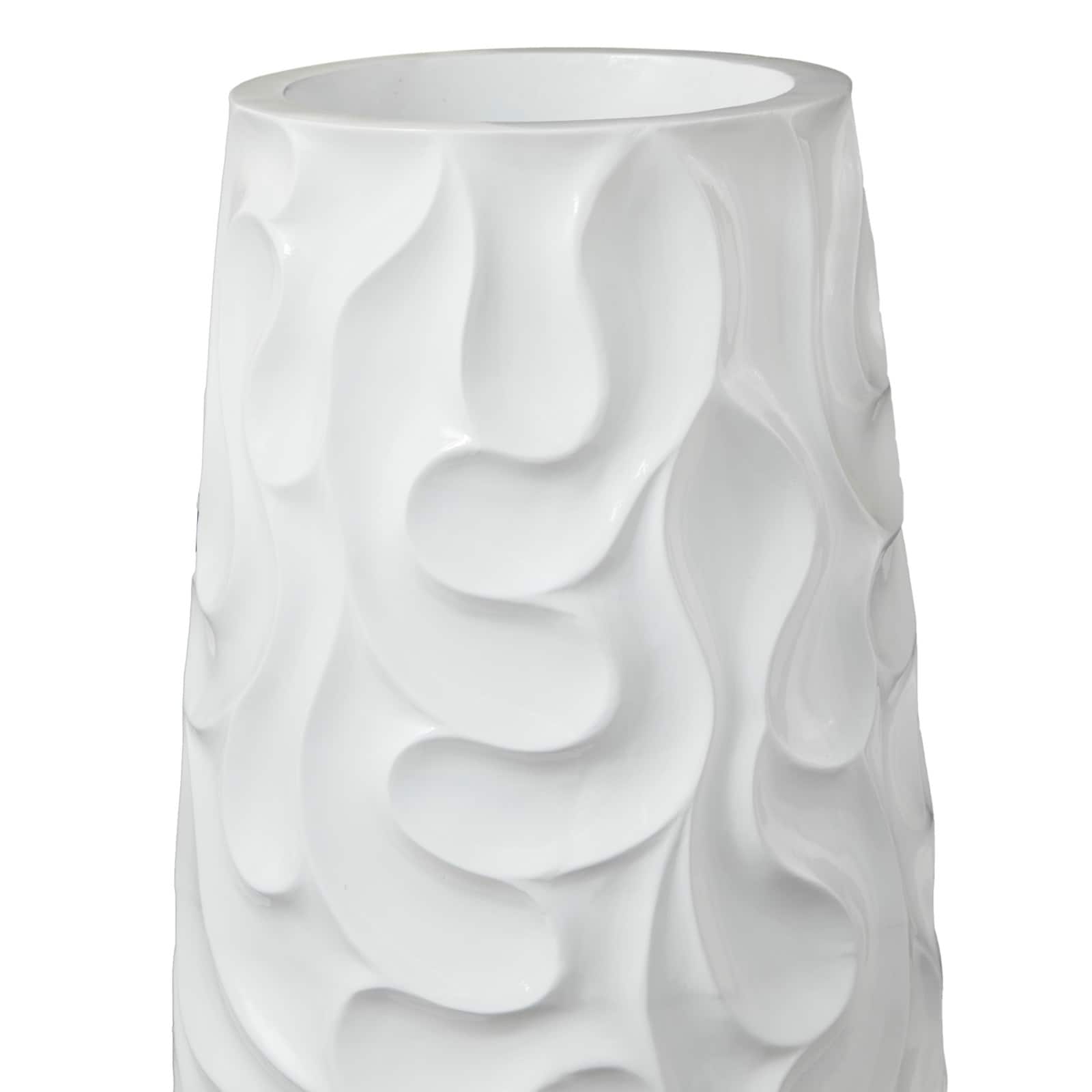 3ft. White Wave Textured Vase