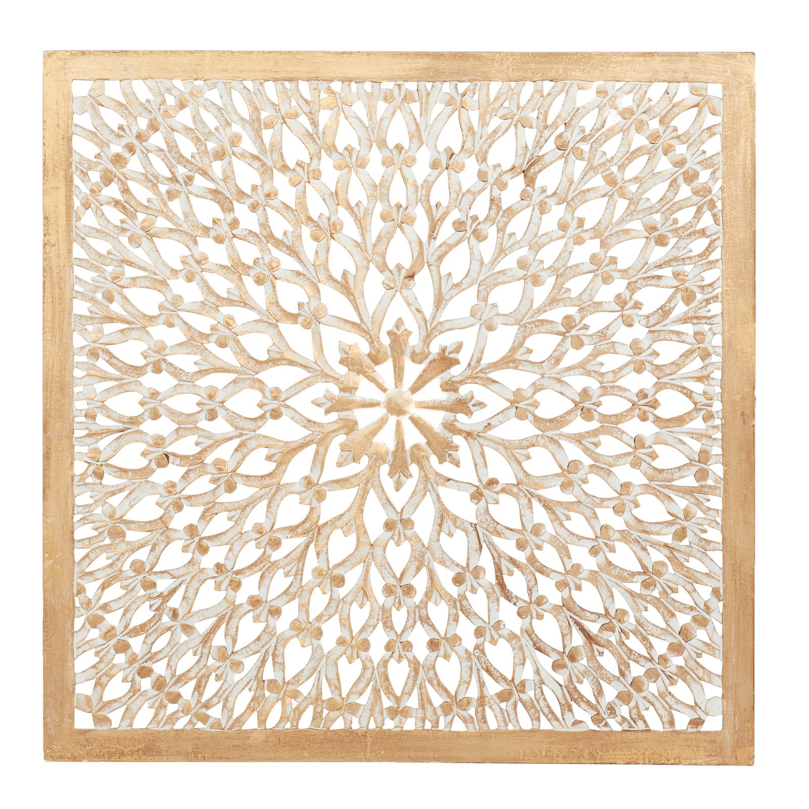 36&#x22; Tan Traditional Ornamental Wood Wall D&#xE9;cor