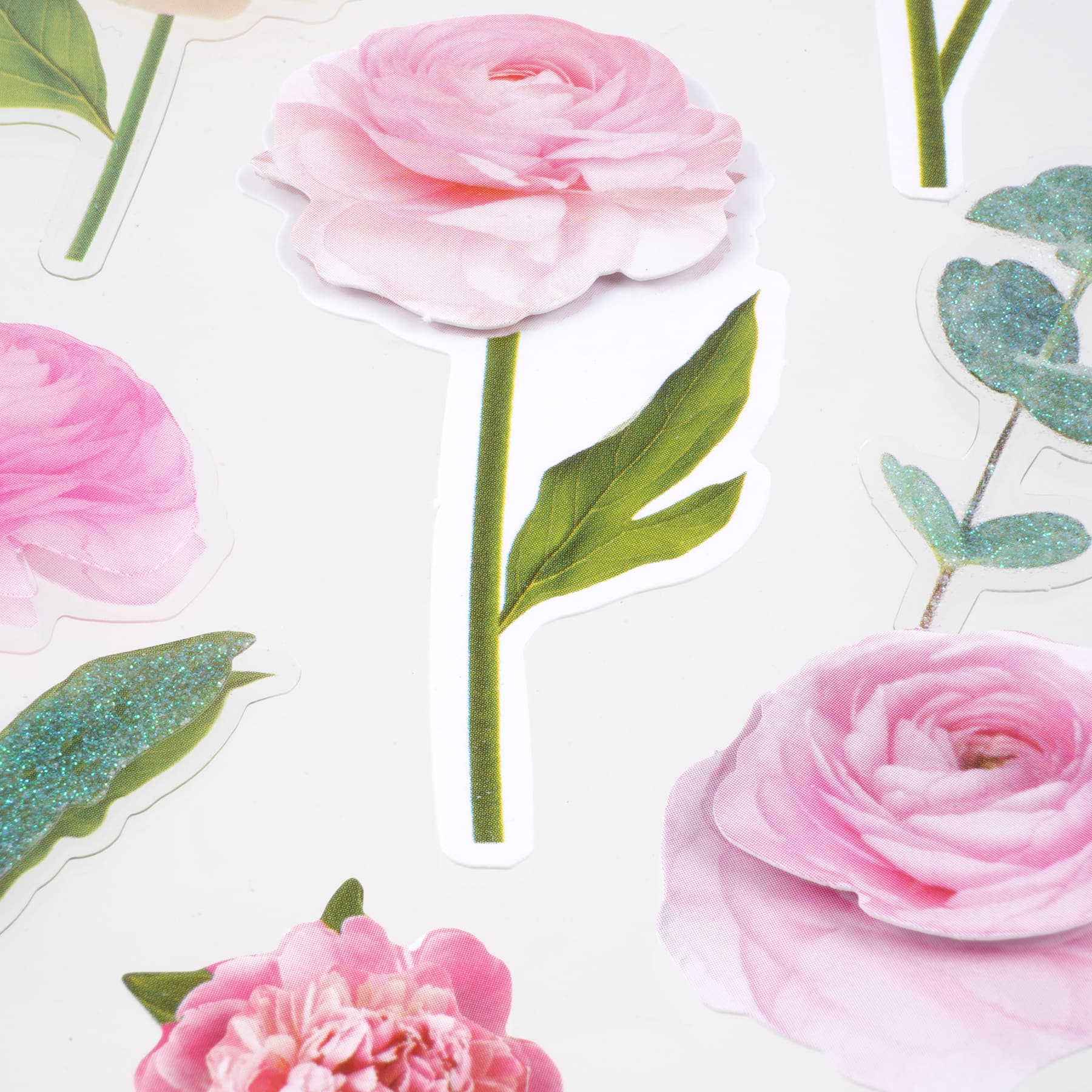 12 Pack: Pink Cala Rose Dimensional Stickers by Recollections™