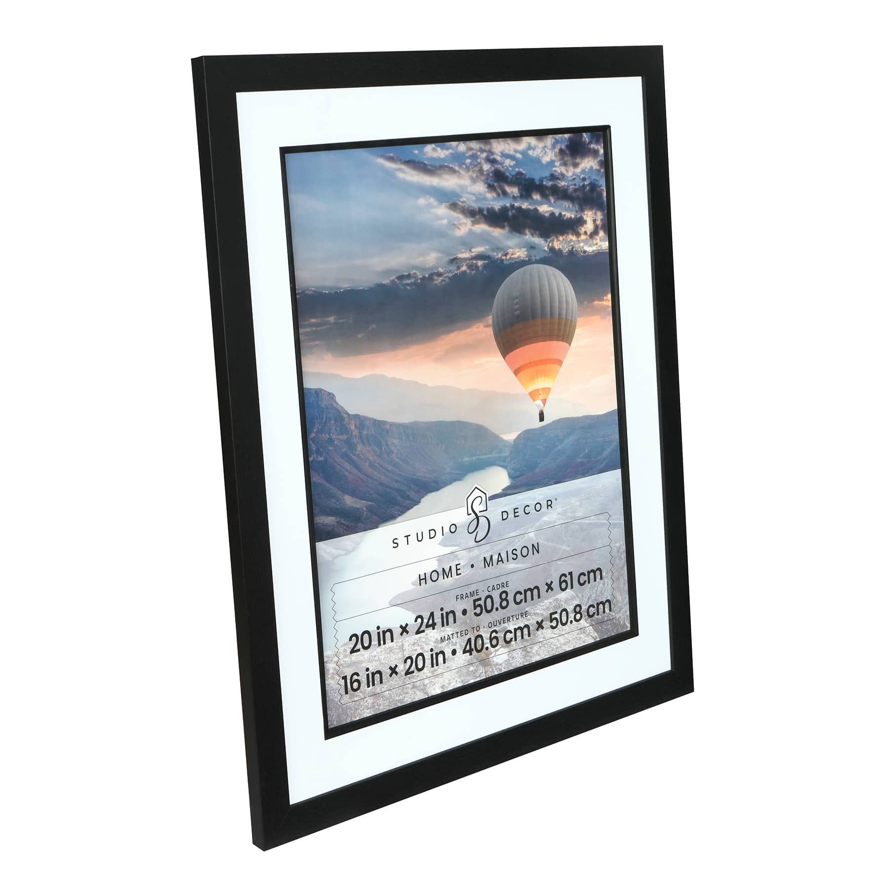 Home Black Studio Frame with Mat by Studio D&#xE9;cor&#xAE;
