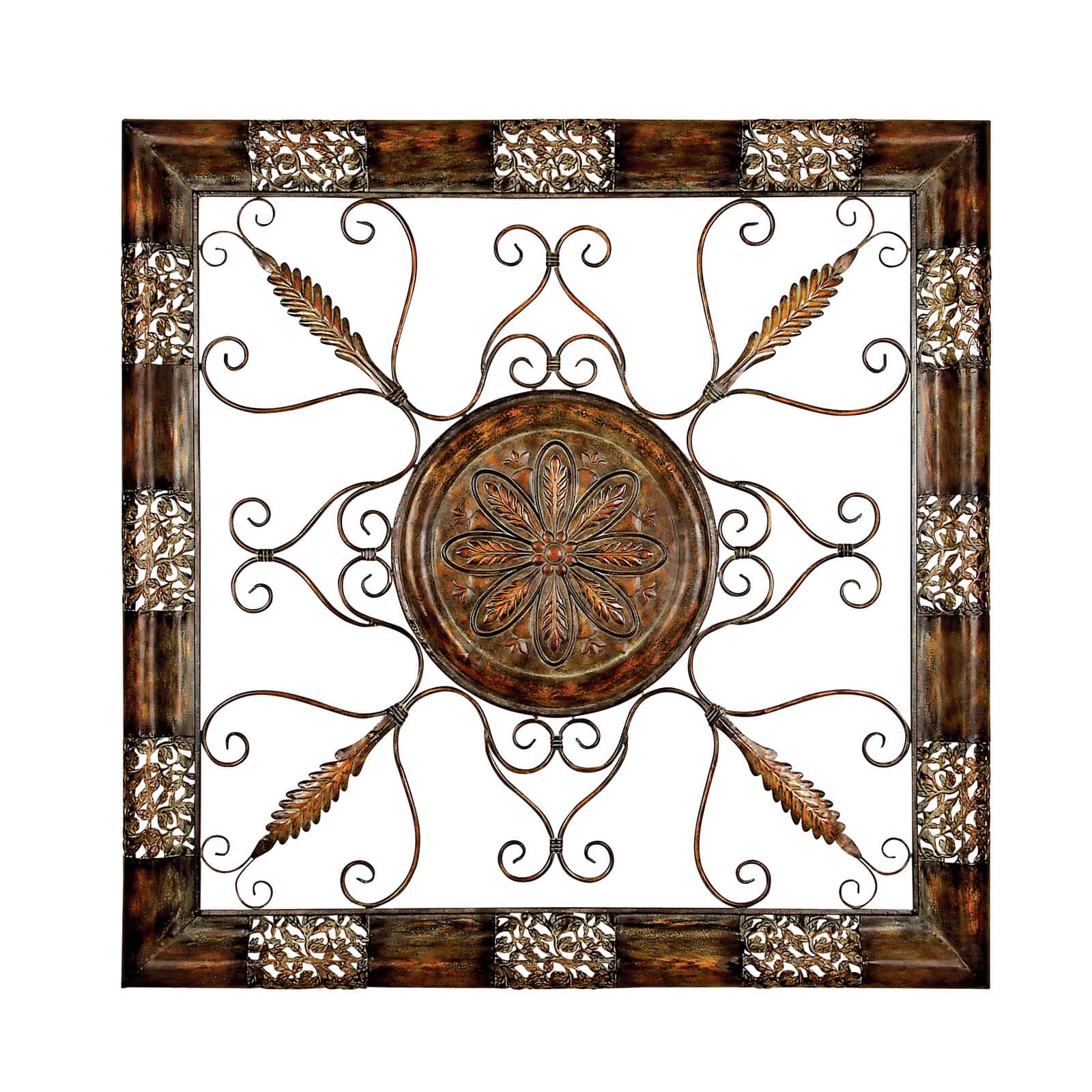 45&#x22; Brown Metal Rustic Wall D&#xE9;cor