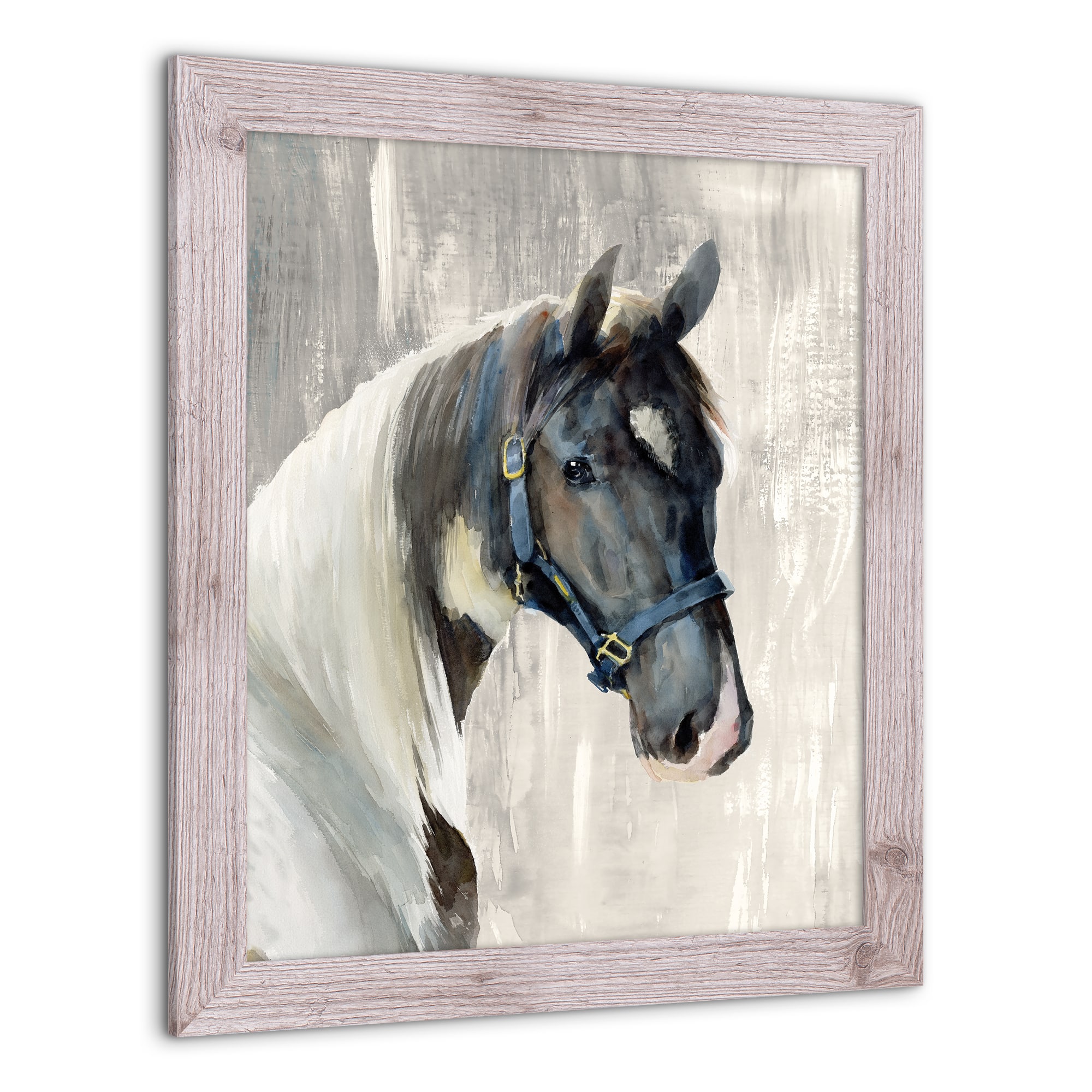 Watercolor Horse 20&#x22; x 24&#x22; Western White Framed Print