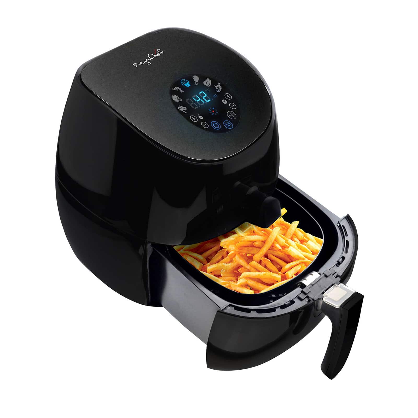 MegaChef 3.5qt. Sleek Black Airfryer &#x26; Multicooker With 7 Pre-programmed Settings