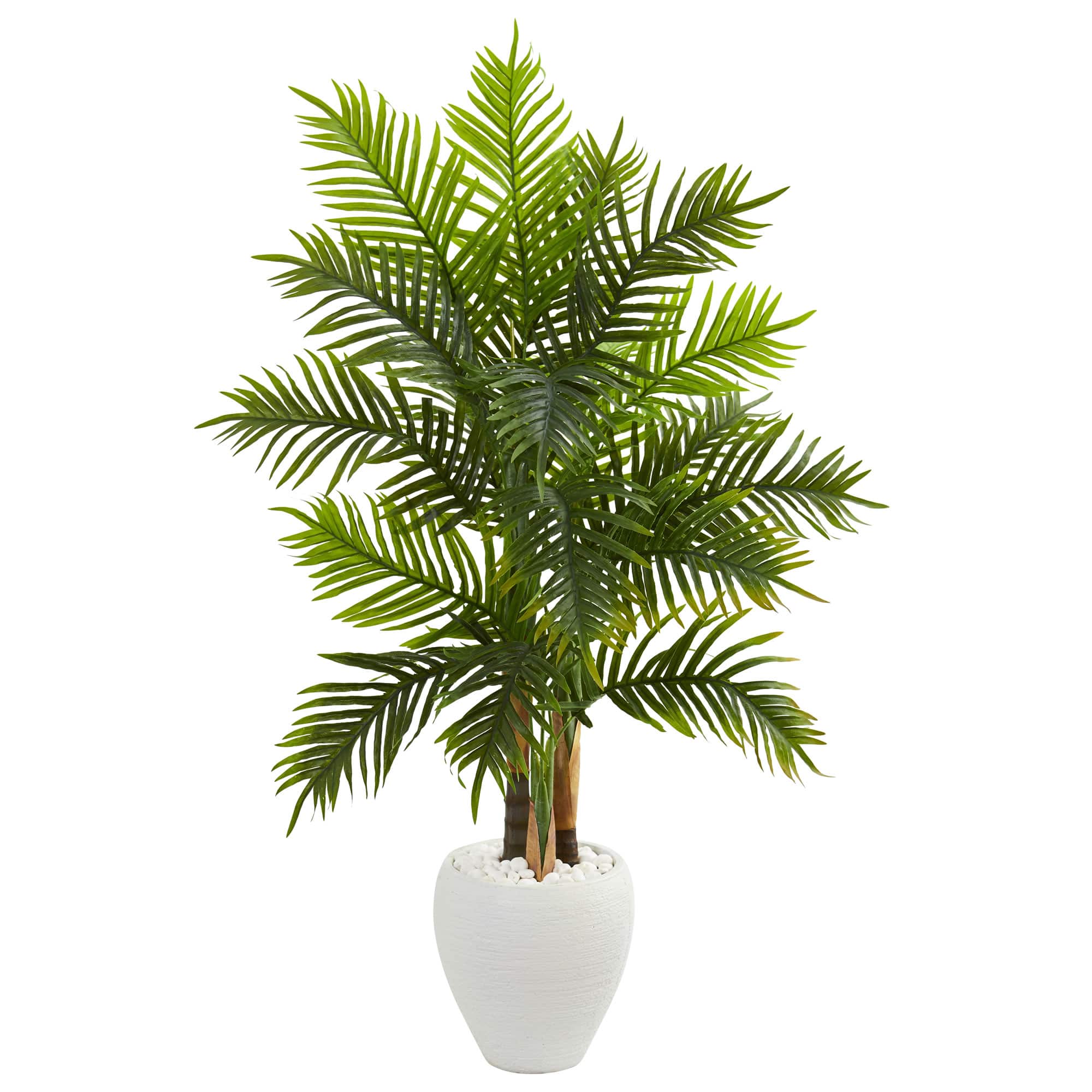 5ft. Areca Palm Real Touch Artificial Tree in White Planter
