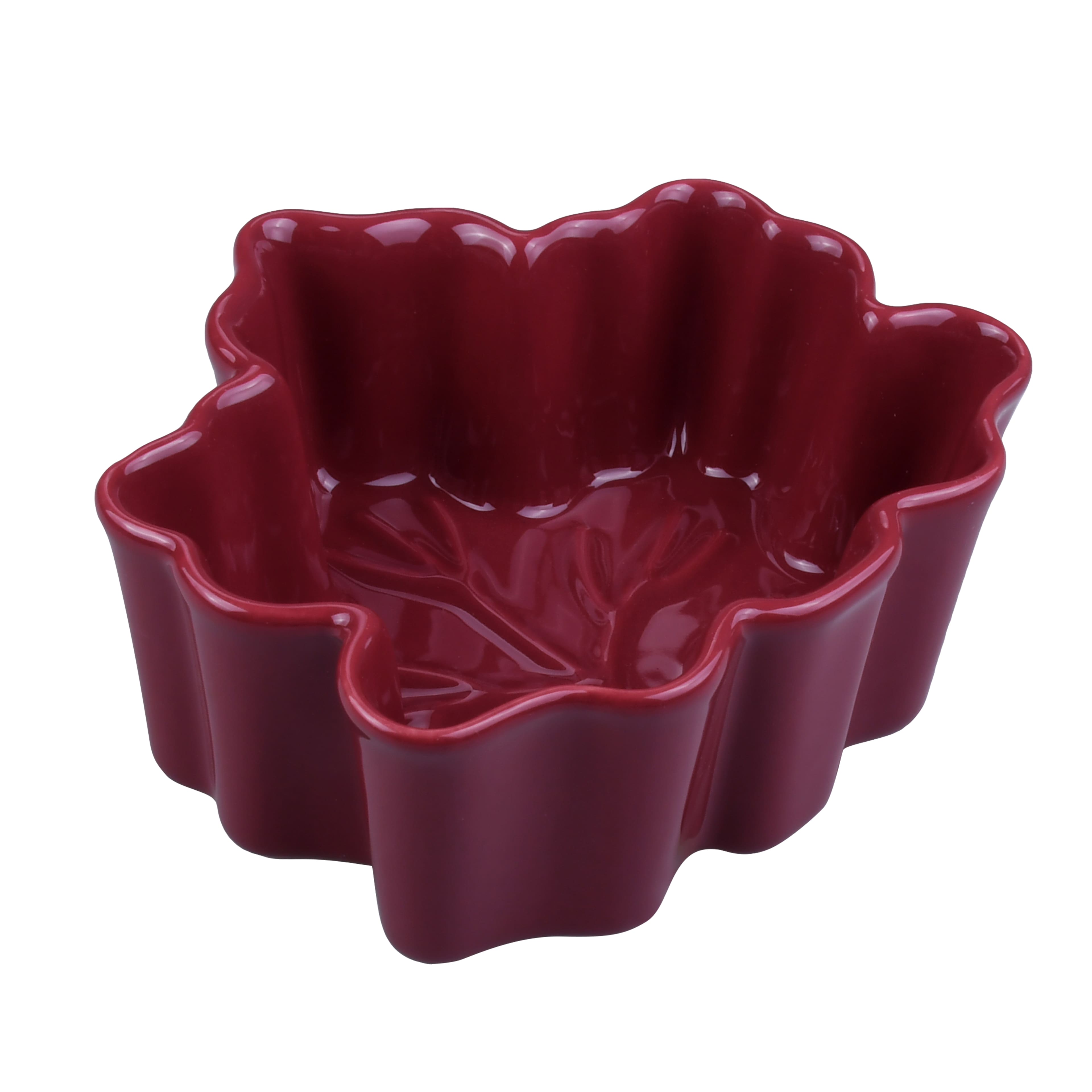 5&#x22; Burgundy Ceramic Ramekin by Makery&#x2122;