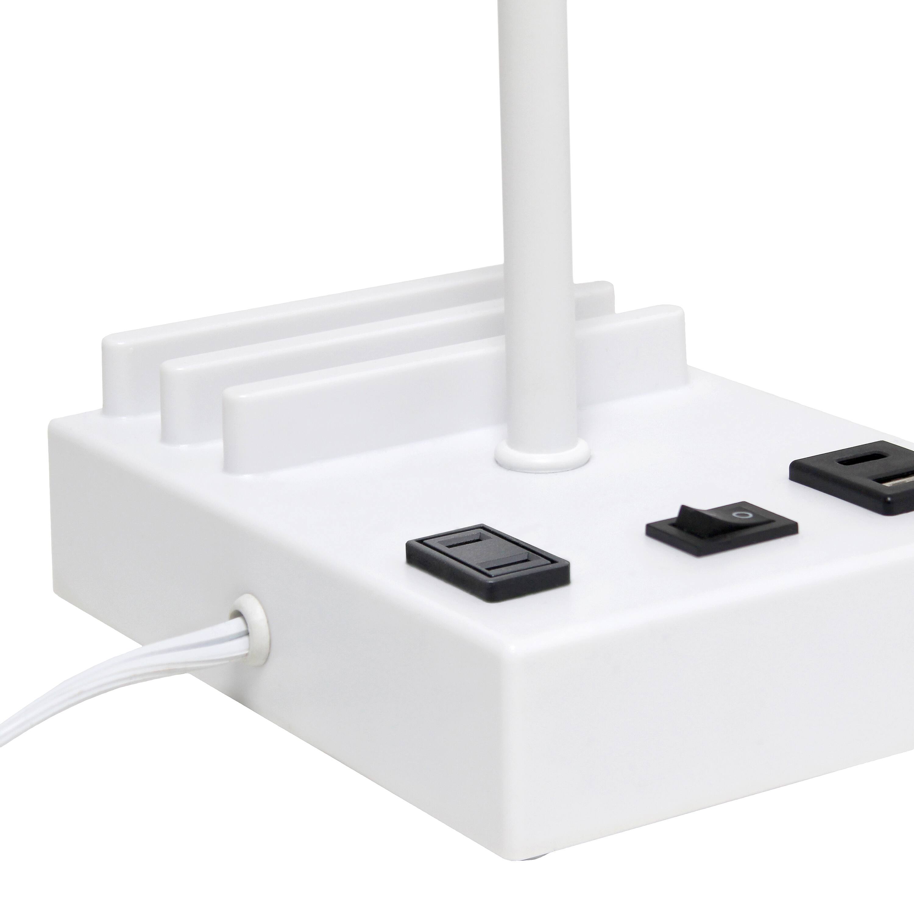 Simple Designs 15.3&#x22; Table Lamp with 2 USB Ports &#x26; Charging Outlet