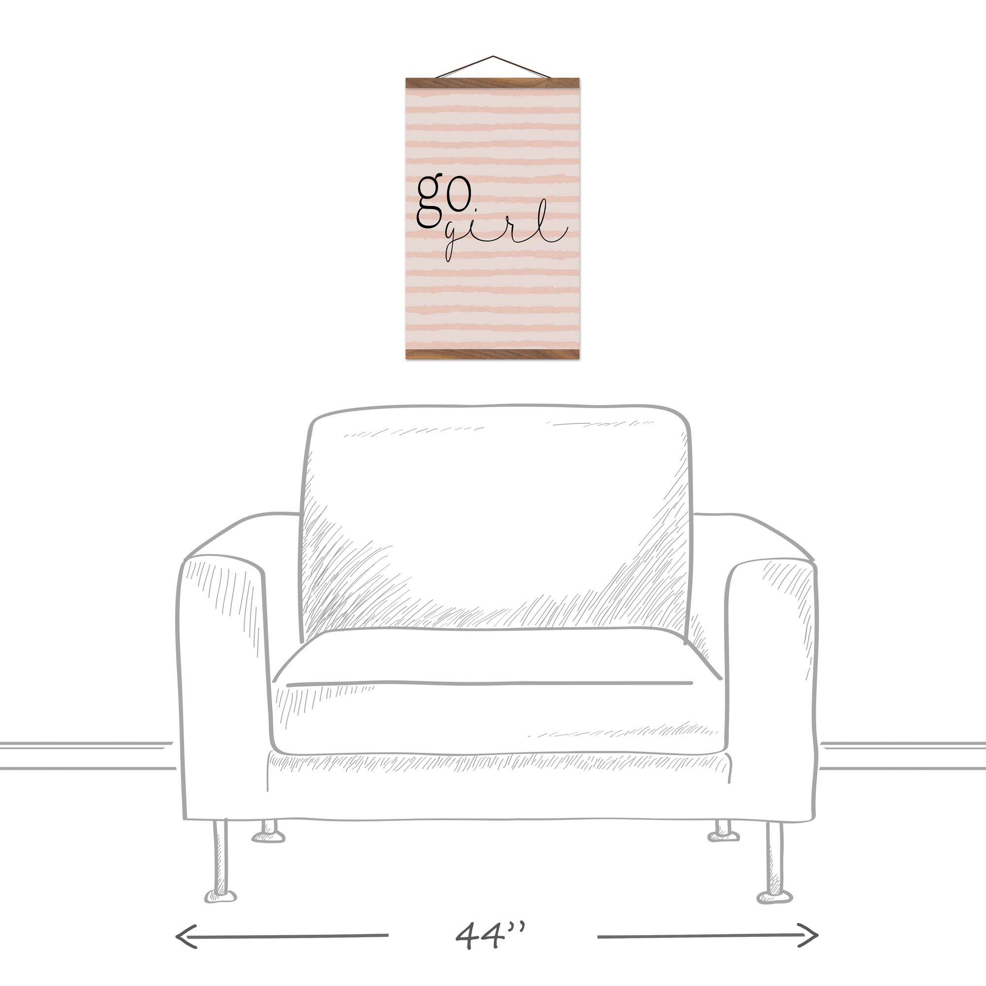 Go Girl Teak Hanging Canvas