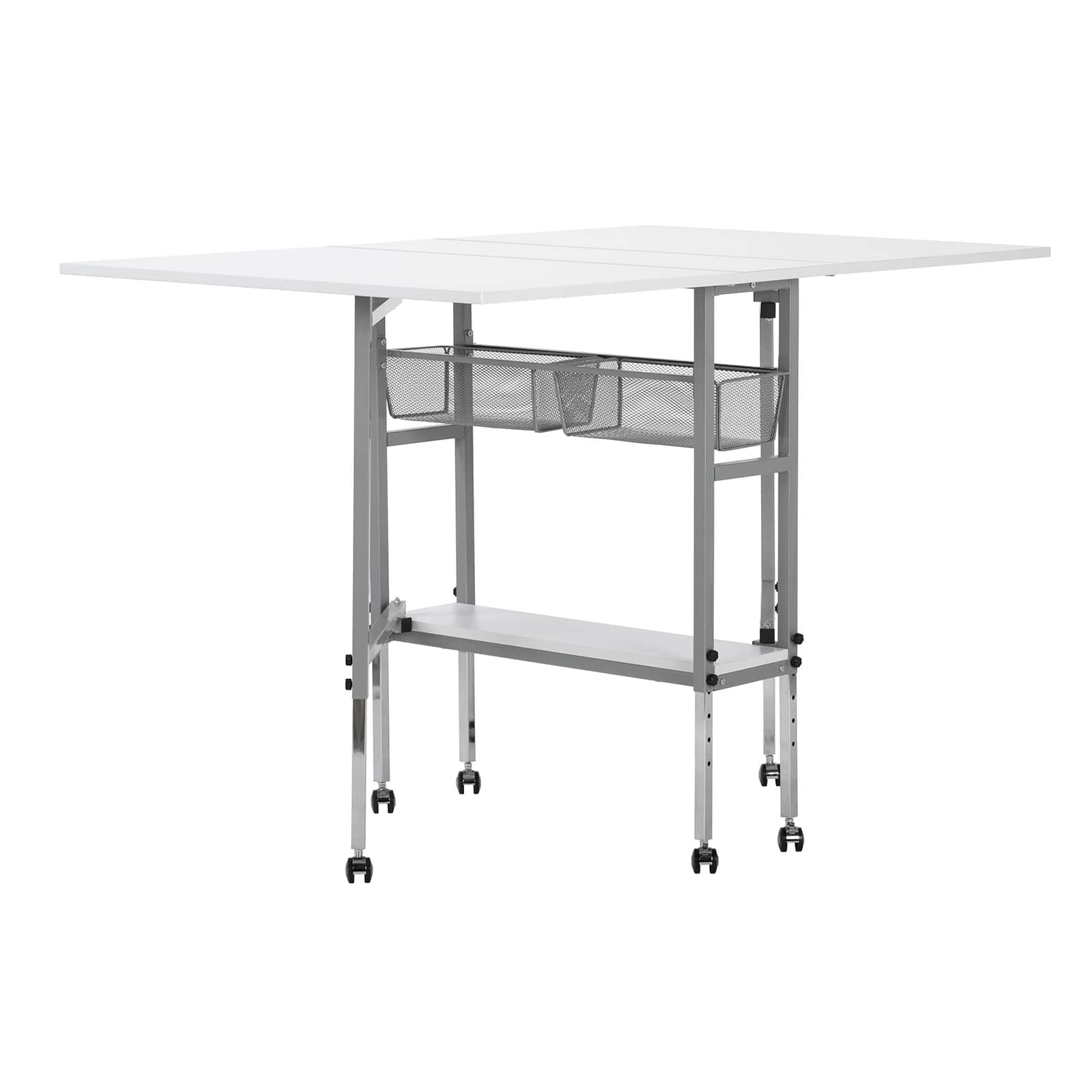 Sew Ready Craft and Cutting Table 58.75 Wide in Silver / White