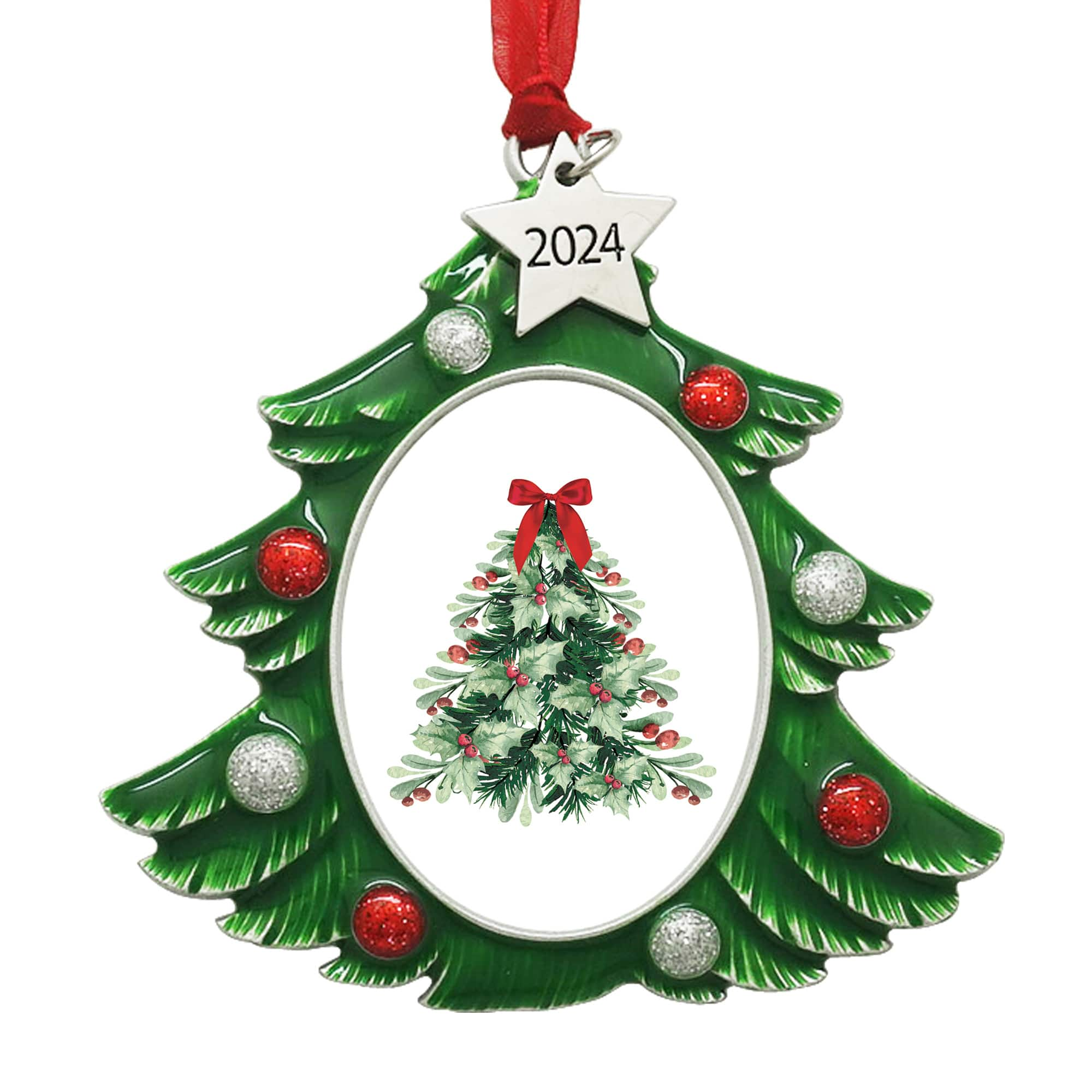 1.75&#x22; x 2.25&#x22; Christmas Tree Ornament Frame by Studio D&#xE9;cor&#xAE;