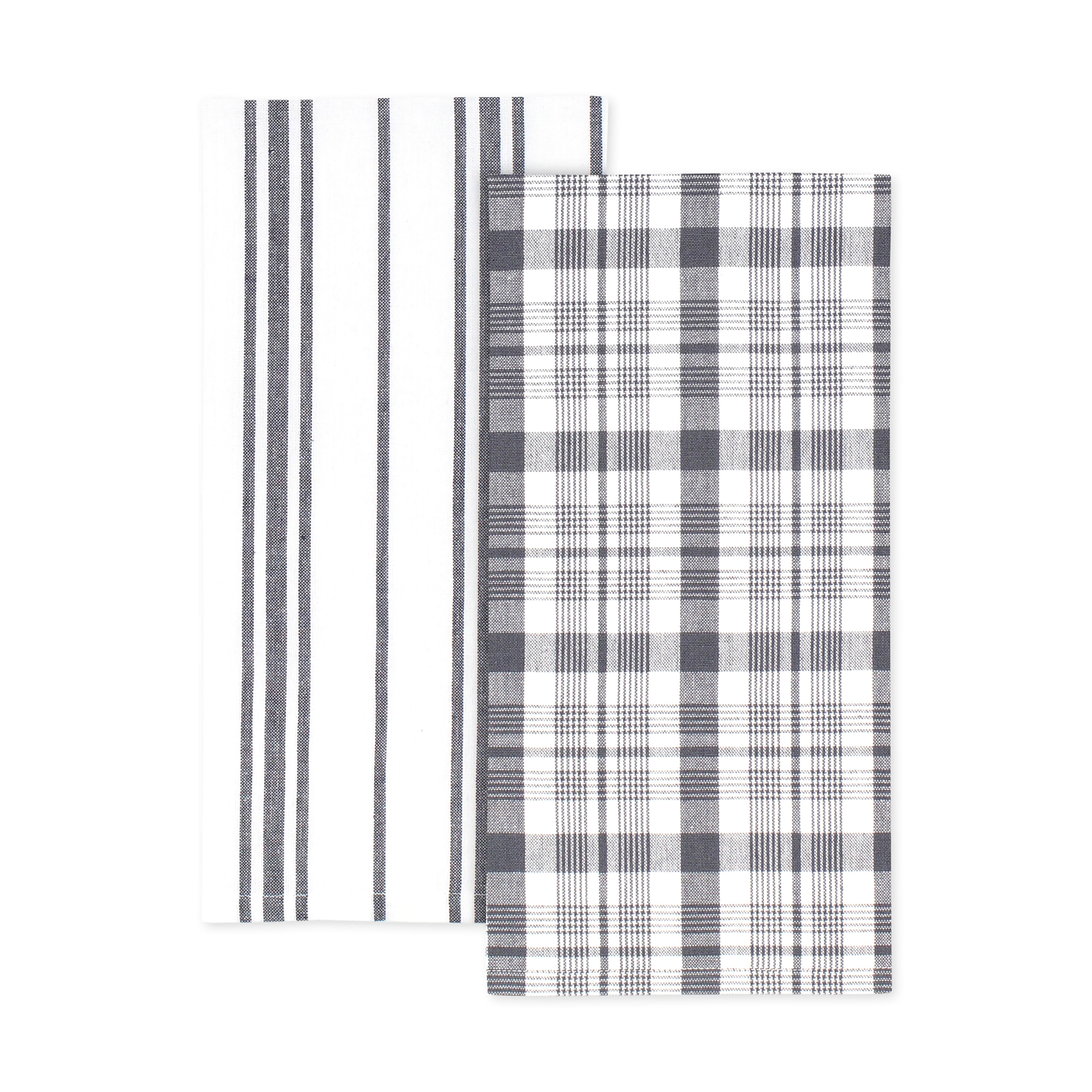MUkitchen Stainless Steel Gray Farmhouse Kitchen Towels, 2ct.
