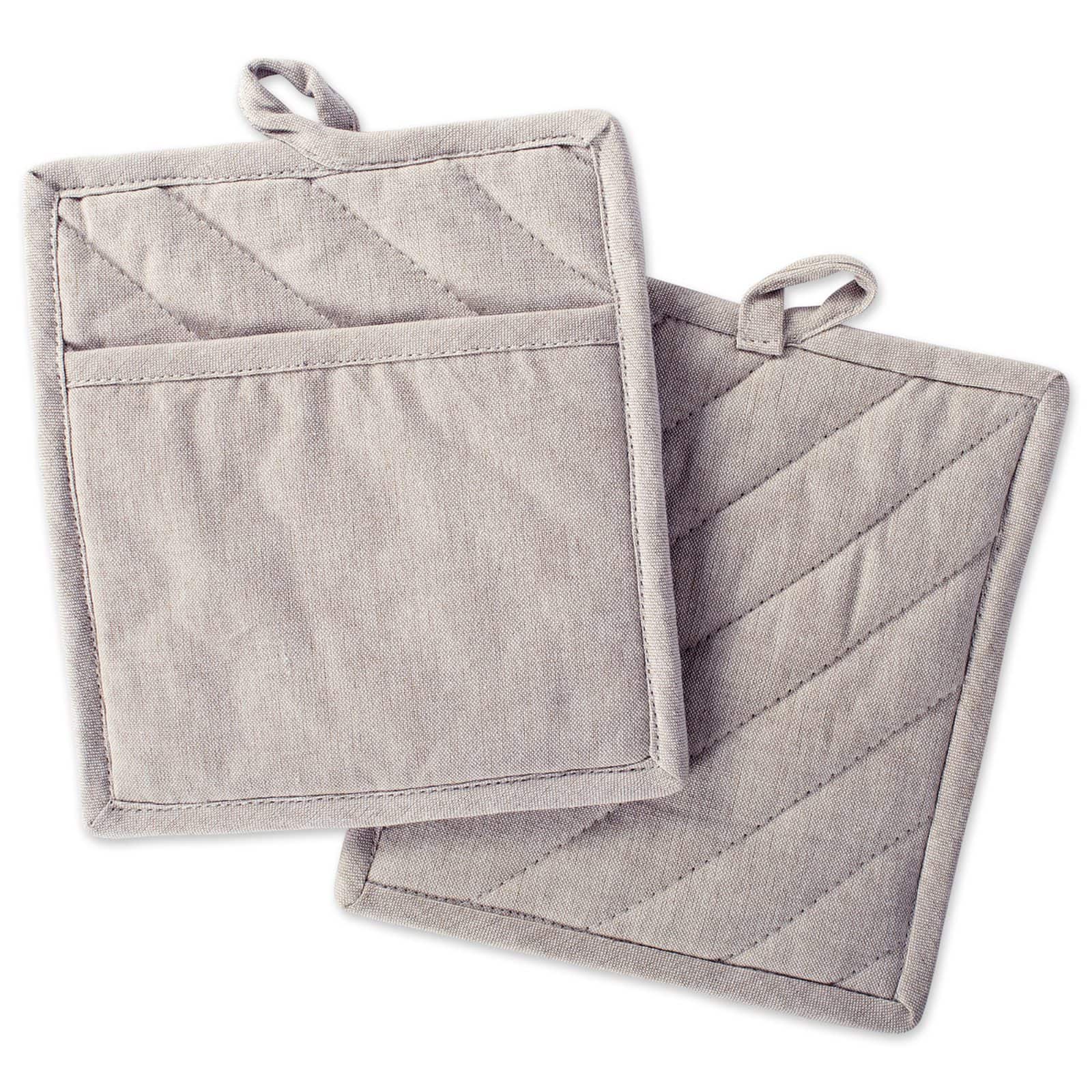 DII&#xAE; Solid Chambray Potholders, 2ct.
