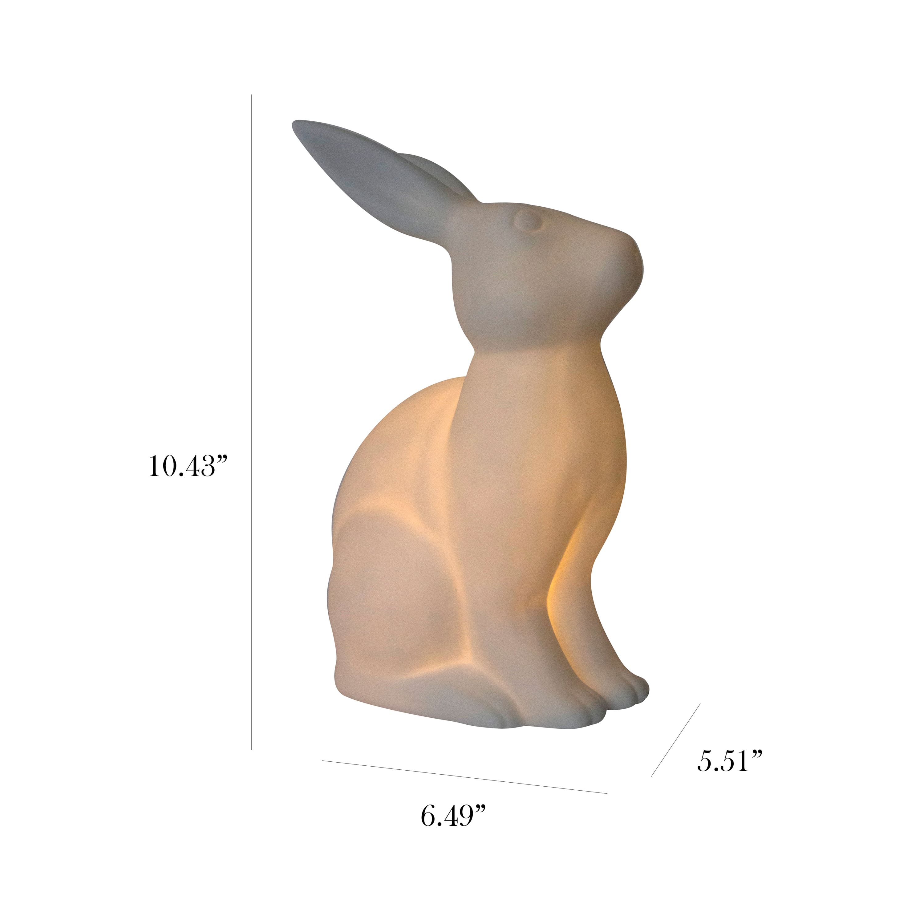 Simple Designs Porcelain Bunny Rabbit Shaped Animal Light Table Lamp