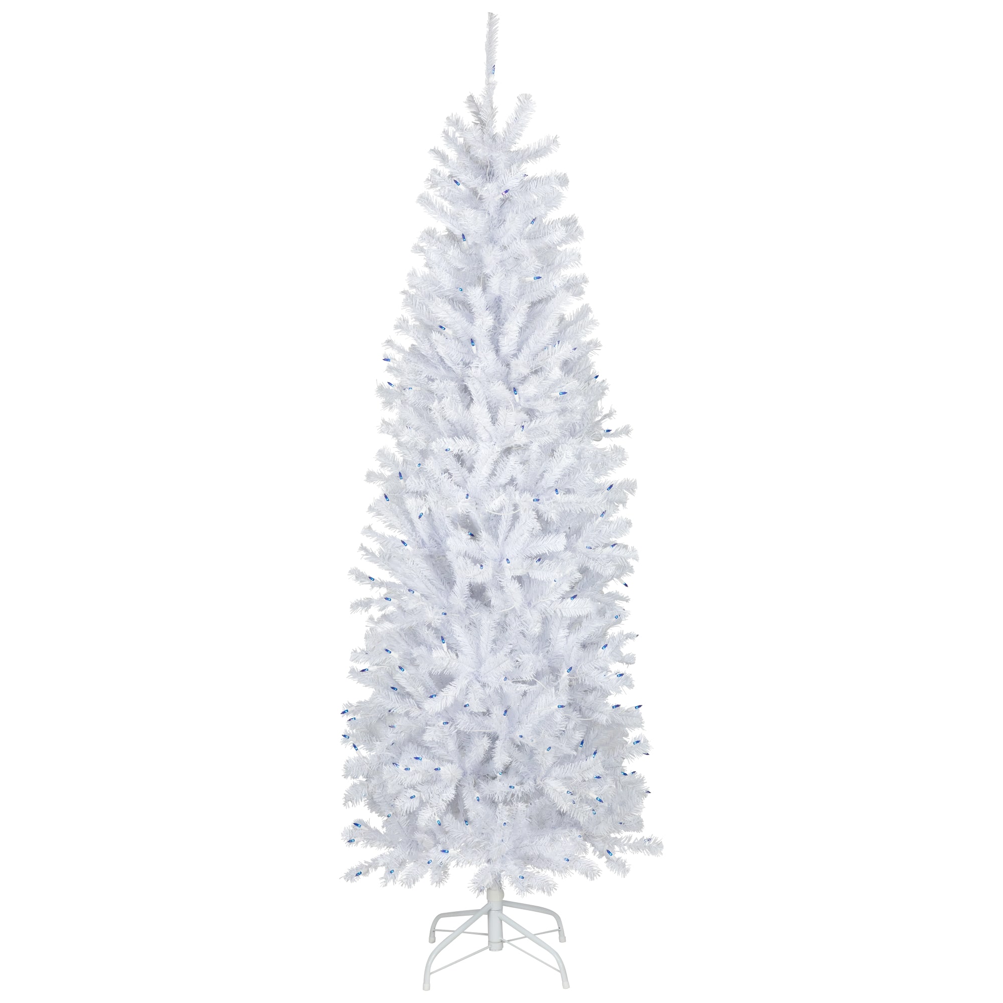 6.5Ft Pre-Lit Slim White Geneva Spruce Artificial Christmas Tree, Blue Lights By Northlight | 6.5 ft | Michaels&reg;