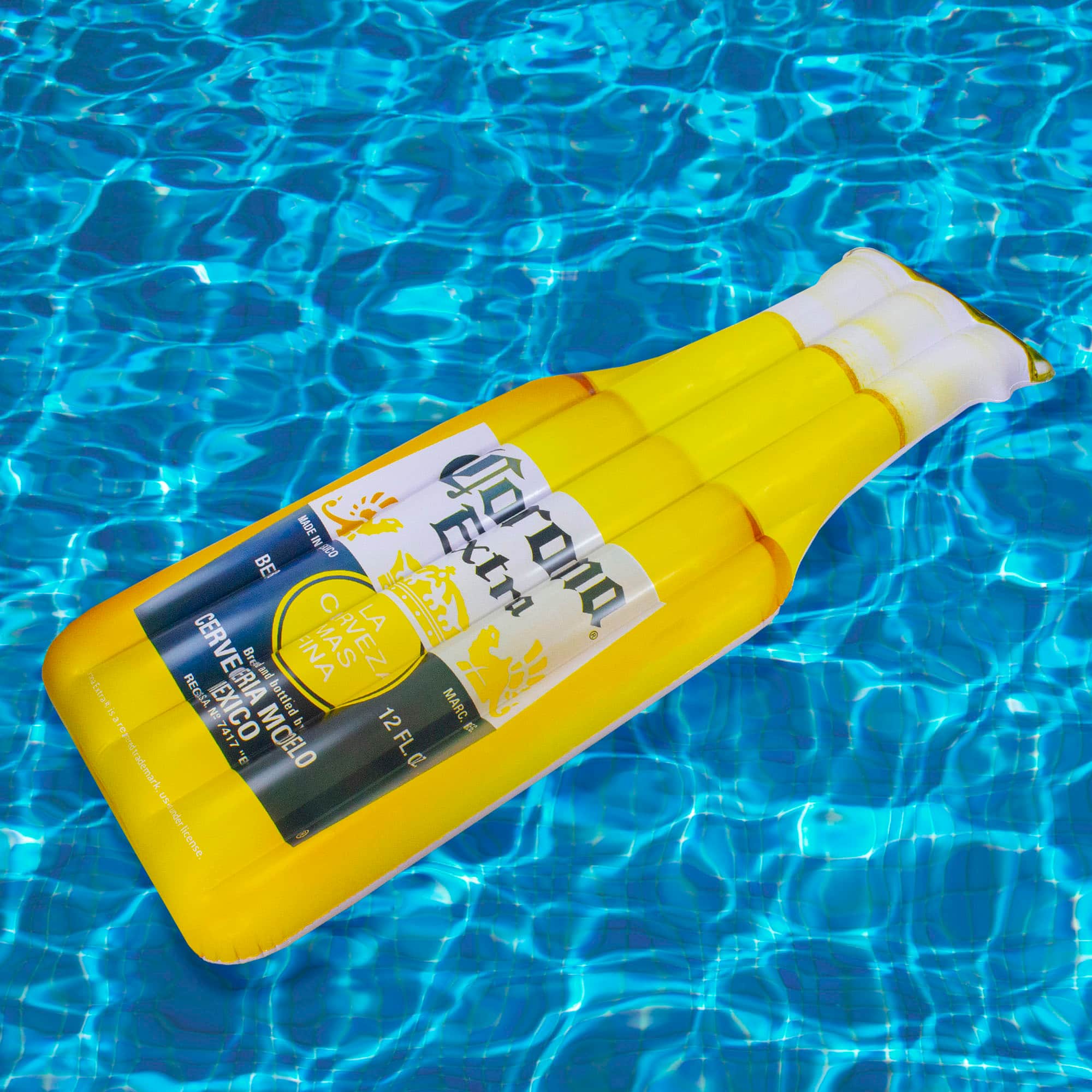 86&#x22; Corona&#xAE; Yellow &#x26; Blue Inflatable Beer Bottle Pool Float