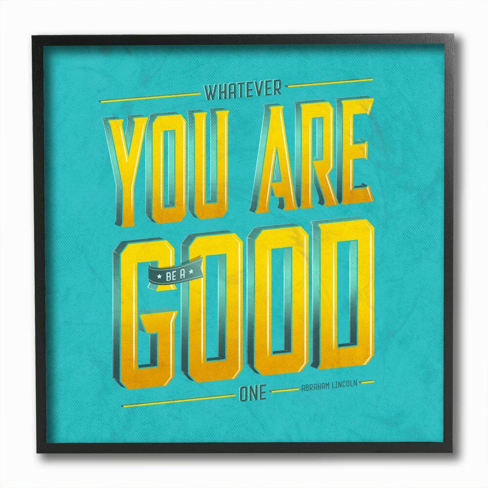 Stupell Industries Blue Be A Good One Inspirational Comic Wall Accent with Black Frame