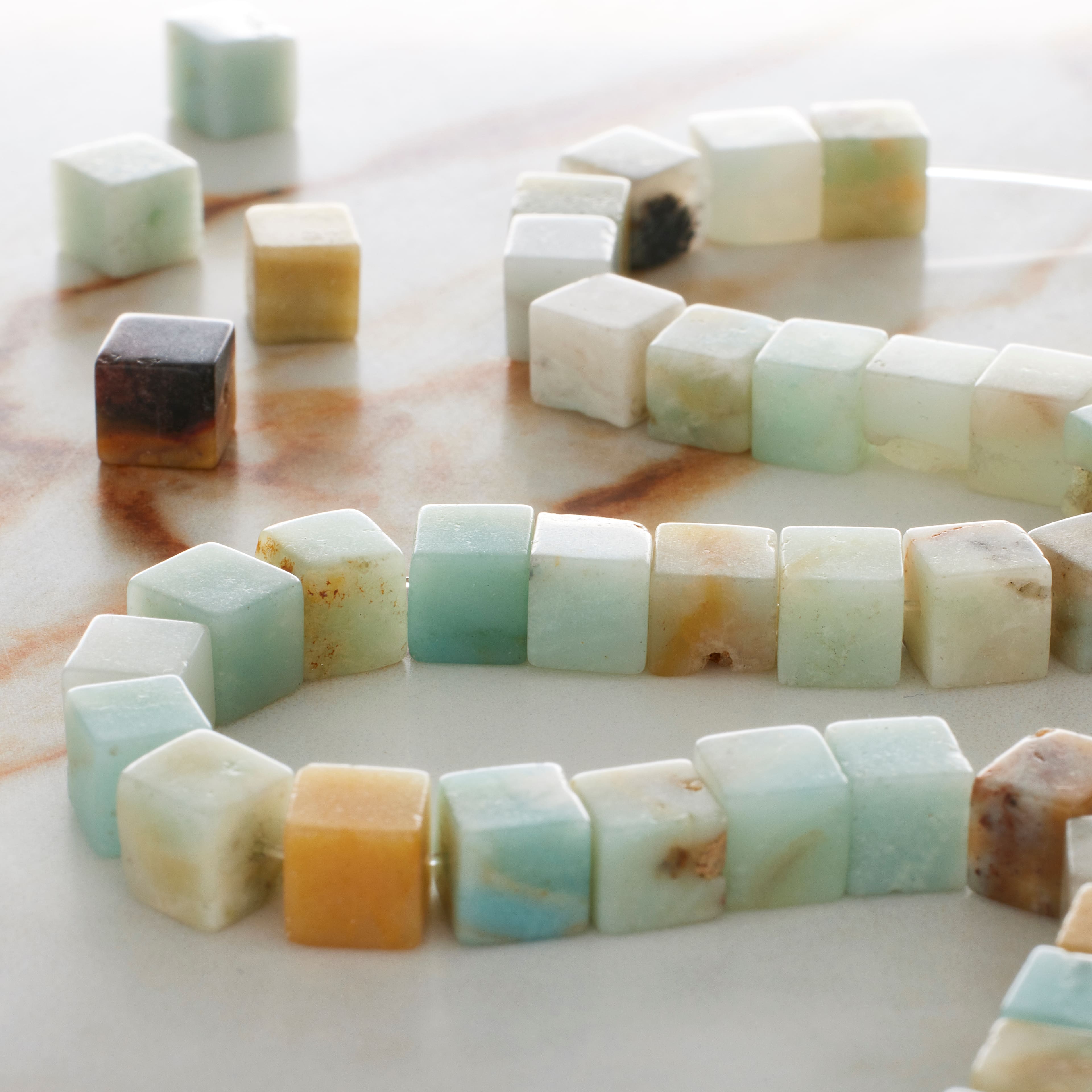 Multicolour Amazonite Cube Beads by Bead Landing™