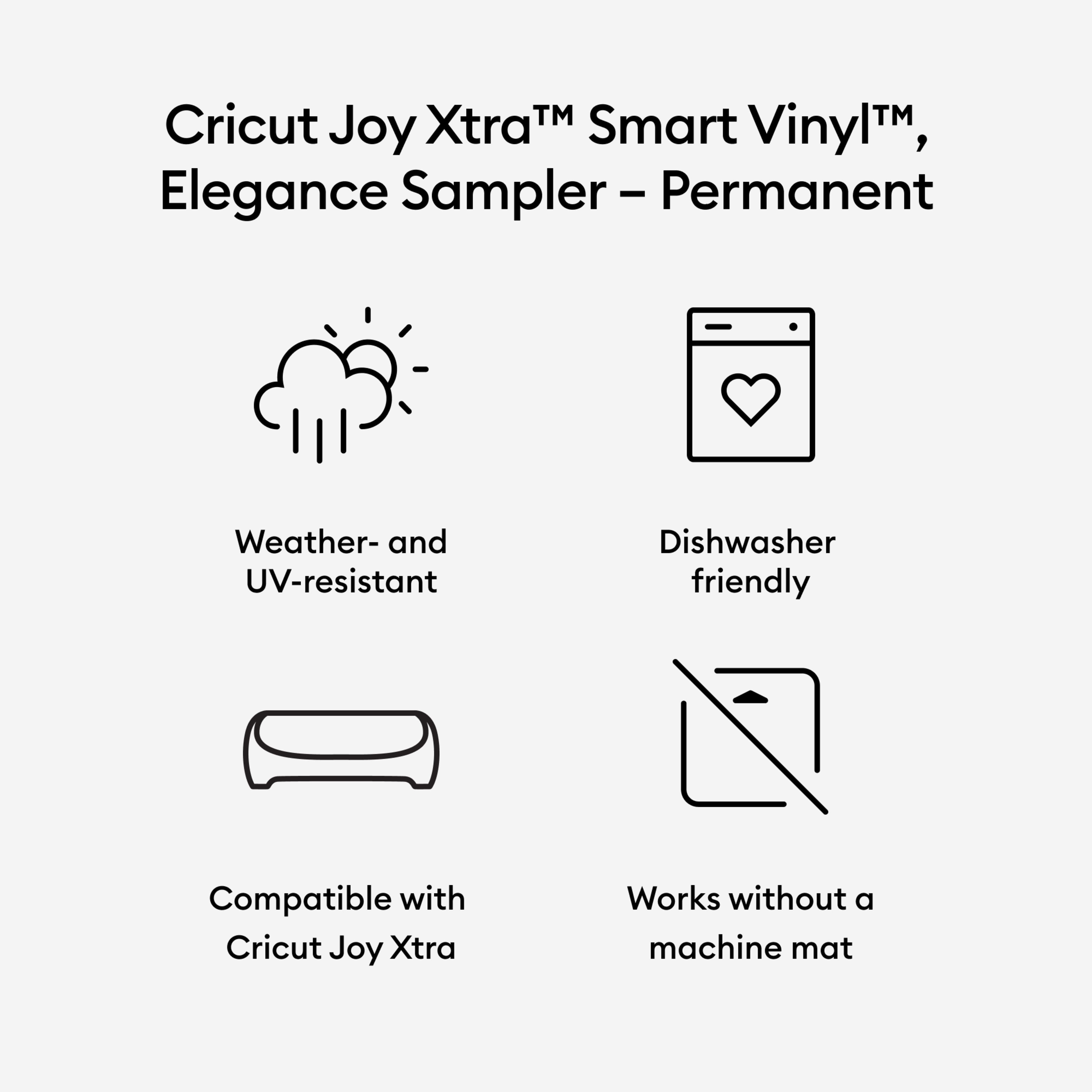 Vinilo Smart Permanente Elegance Cricut Joy Xtra 24x30cm