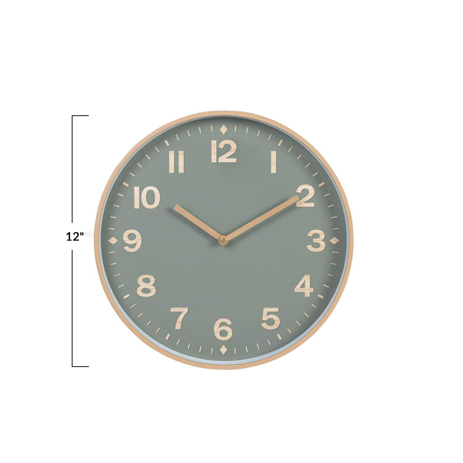 Green &#x26; Tan Round Plastic Wall Clock