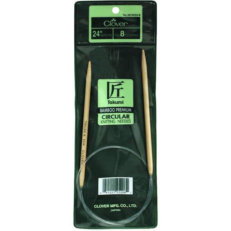 Clover Bamboo Circular Knitting Needles, Brown