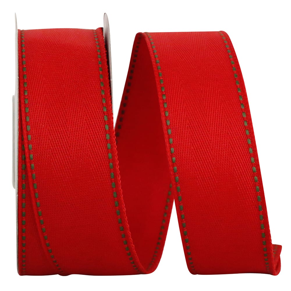 JAM Paper 1.5'' Twill Wired Stitch Ribbon  Christmas Ribbon  Michaels