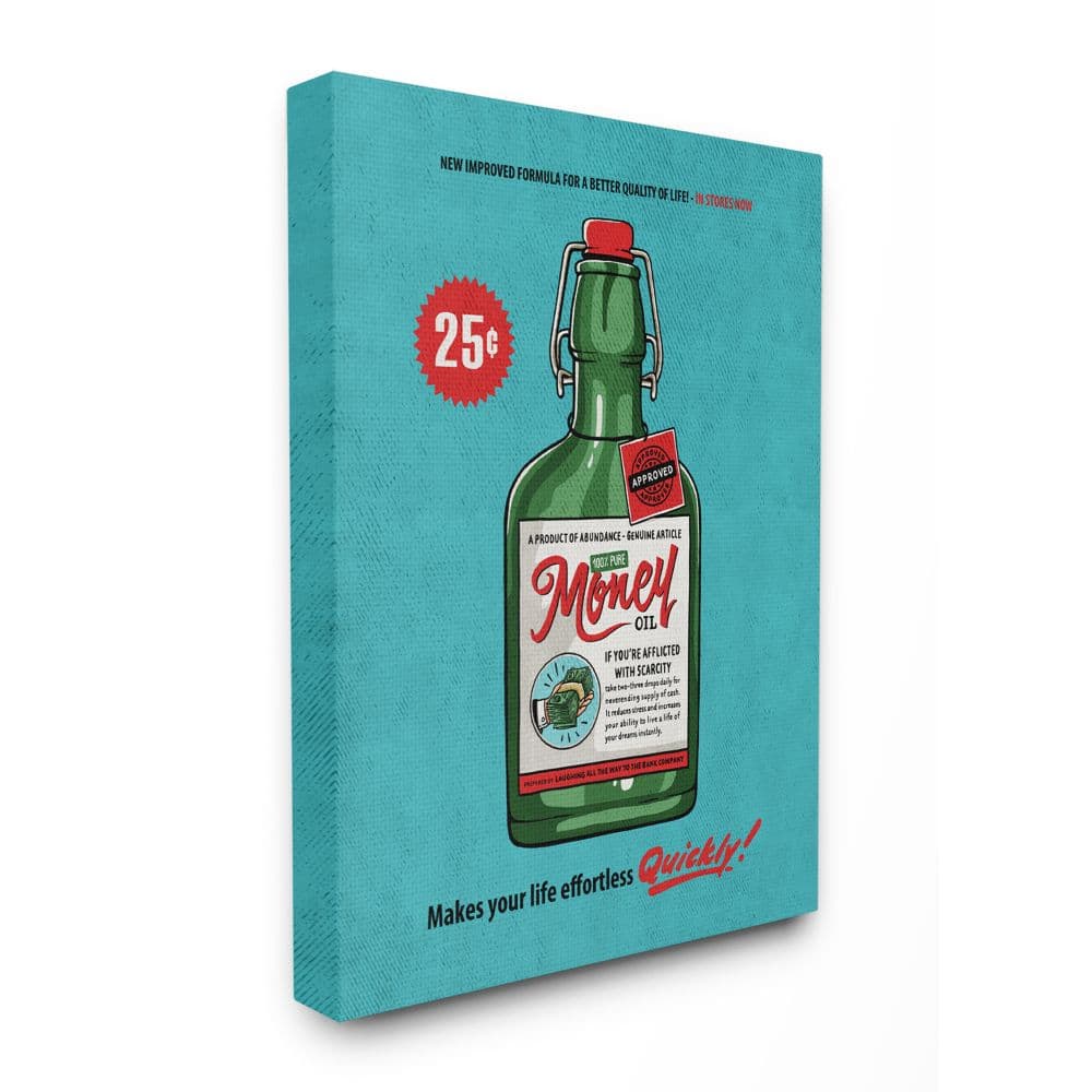 Stupell Industries Money Oil Vintage Comic Book Wall Canvas